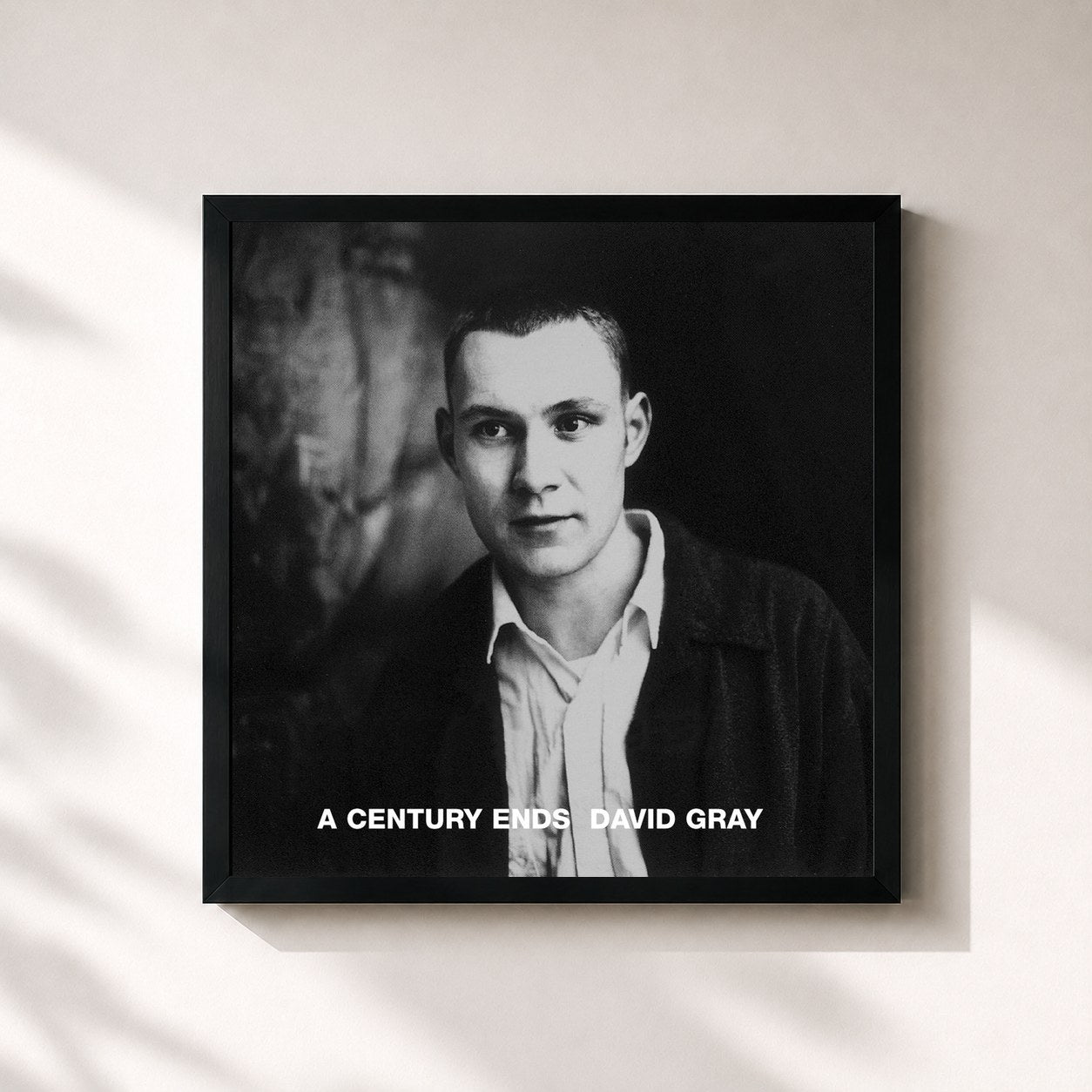 #noir Tableau carré de l'album A Century Ends de David Gray, cadre noir 32x32 cm
