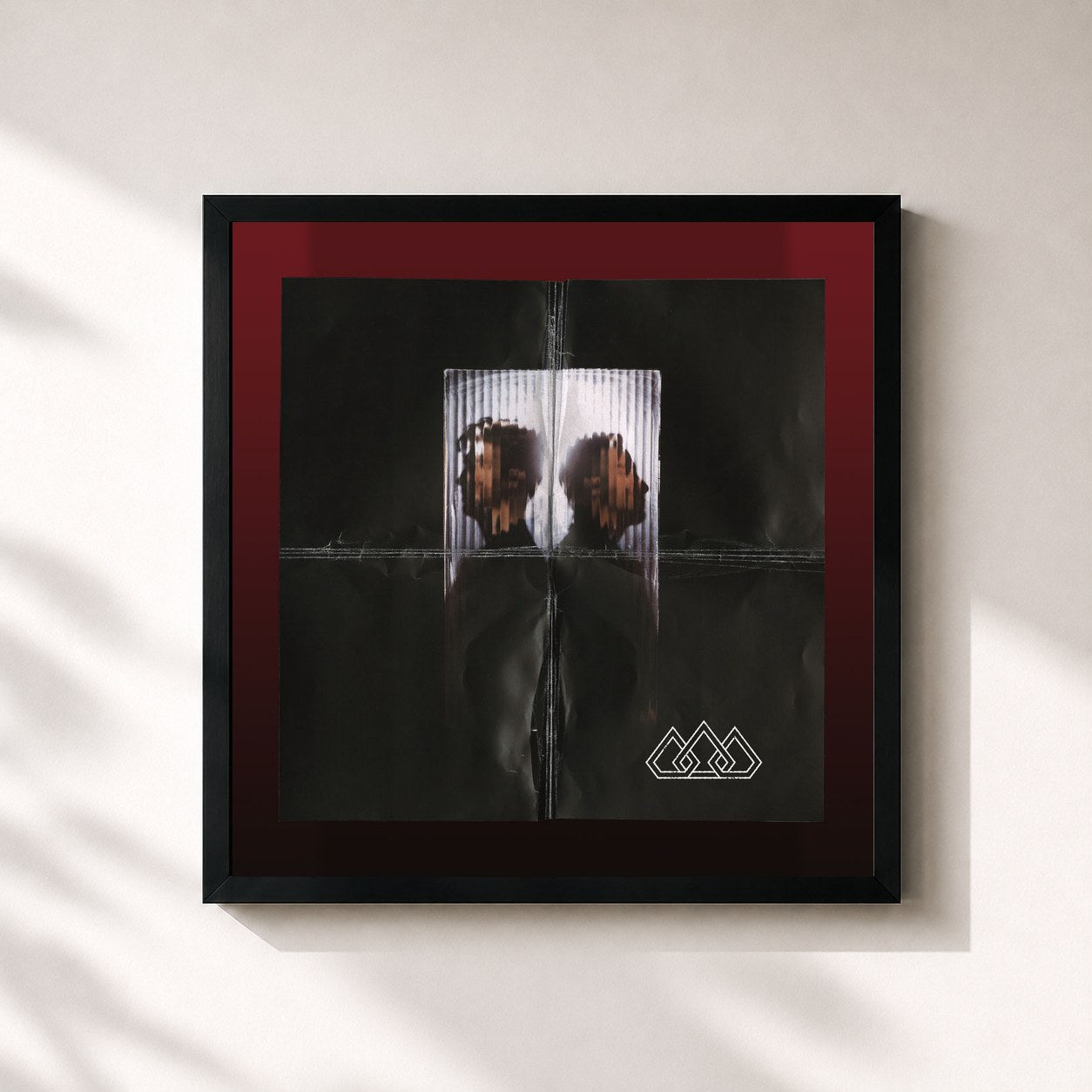 #noir Tableau carré de l'album Stay de The Score, cadre noir 32x32 cm