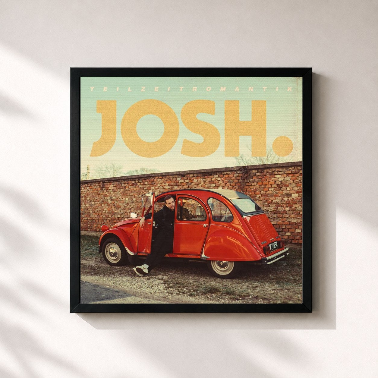 #noir Tableau carré de l'album Teilzeitromantik de Josh., cadre noir 32x32 cm