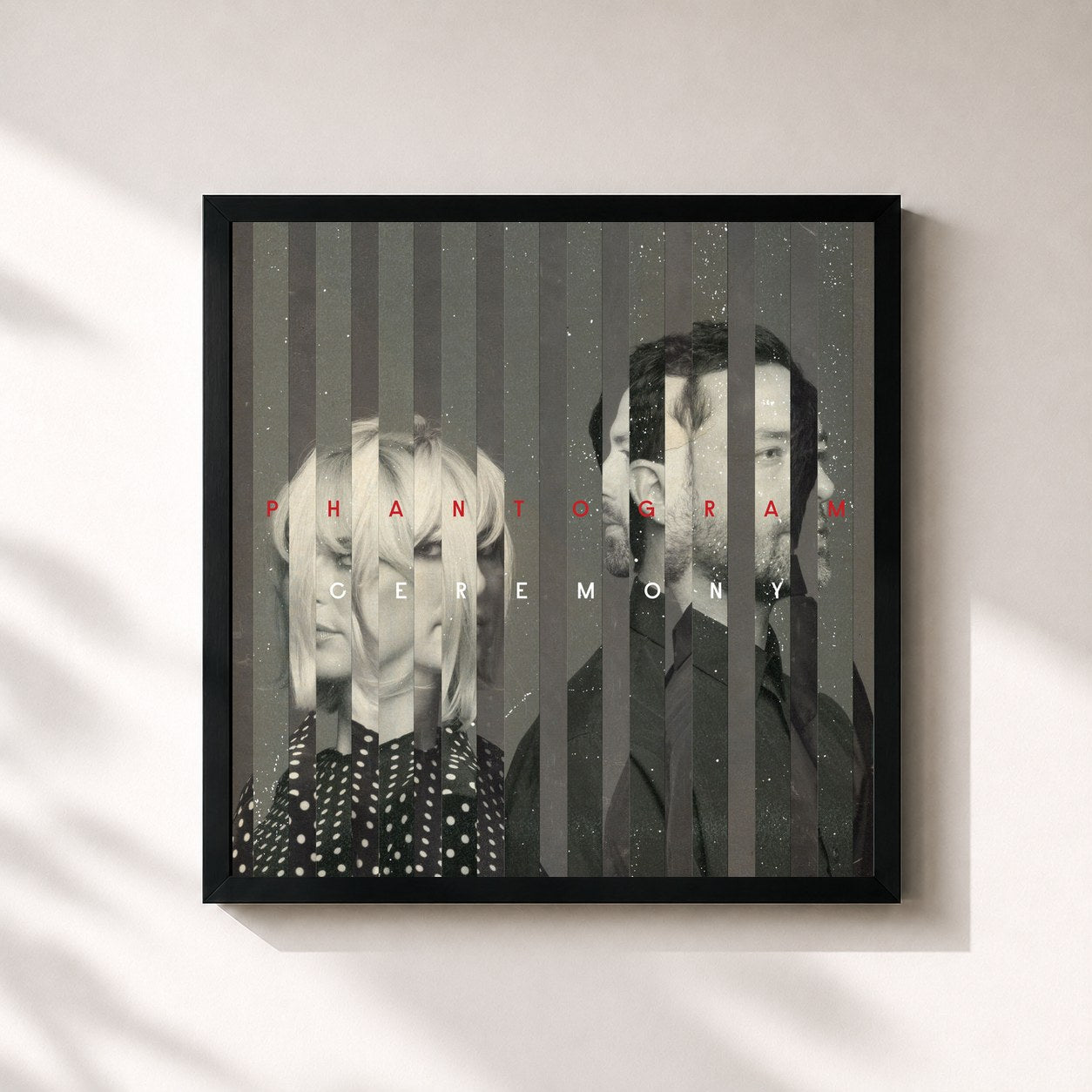 #noir Tableau carré de l'album Ceremony de PHANTOGRAM, cadre noir 32x32 cm