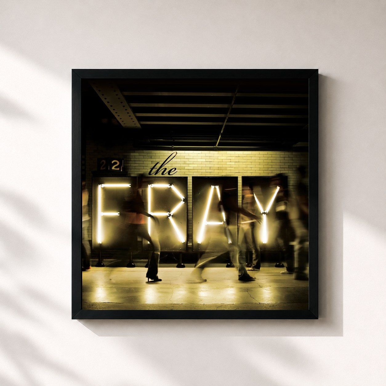 #noir Tableau carré de l'album The Fray de The Fray, cadre noir 32x32 cm