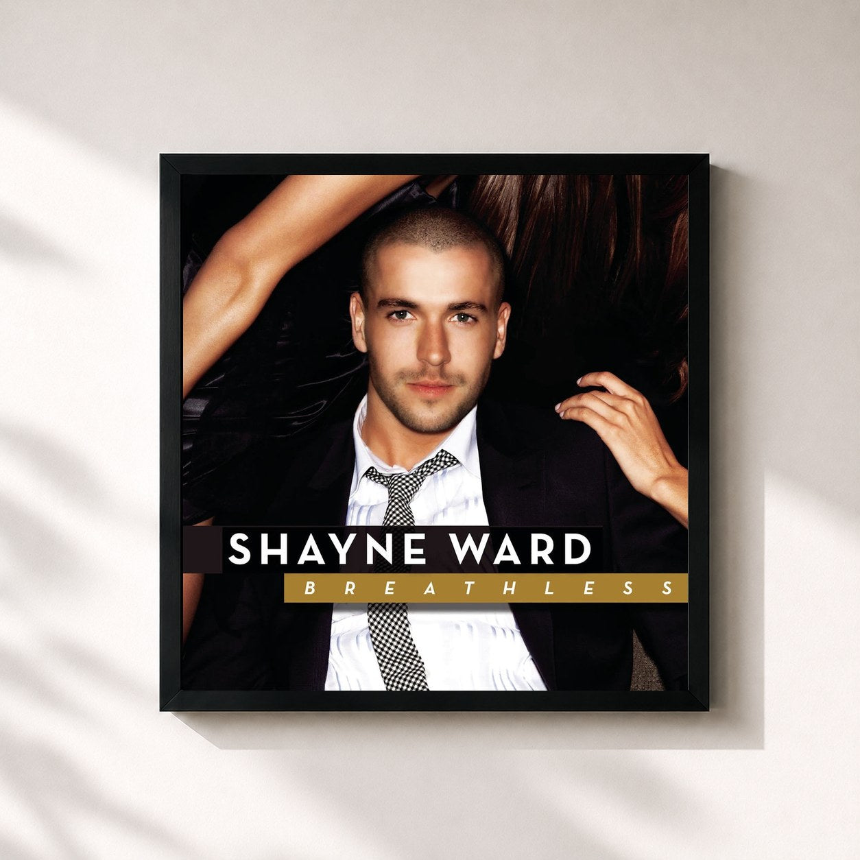 #noir Tableau carré de l'album Breathless (Expanded Edition) de Shayne Ward, cadre noir 32x32 cm