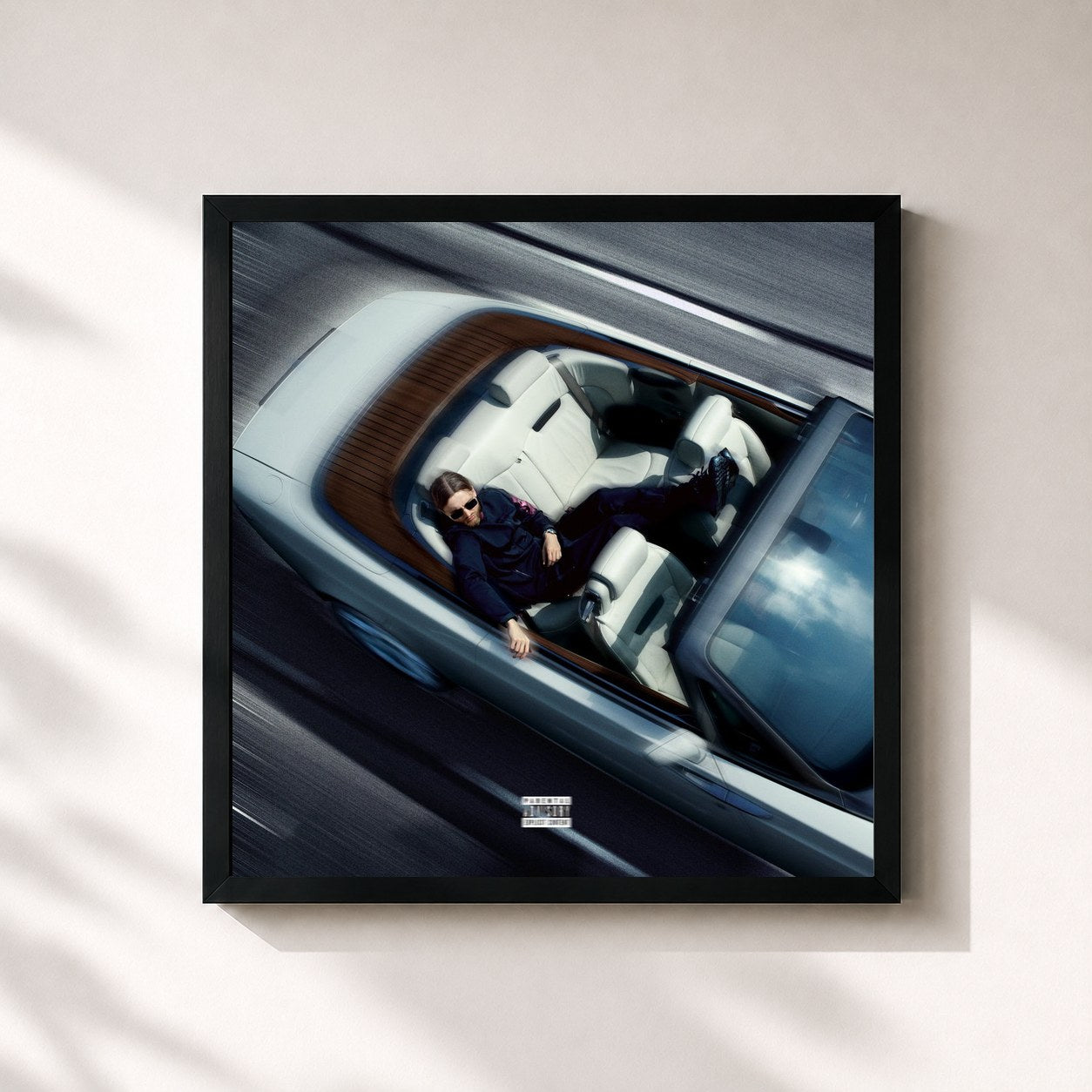 #noir Tableau carré de l'album Grote Versnelling de Kevin, cadre noir 32x32 cm