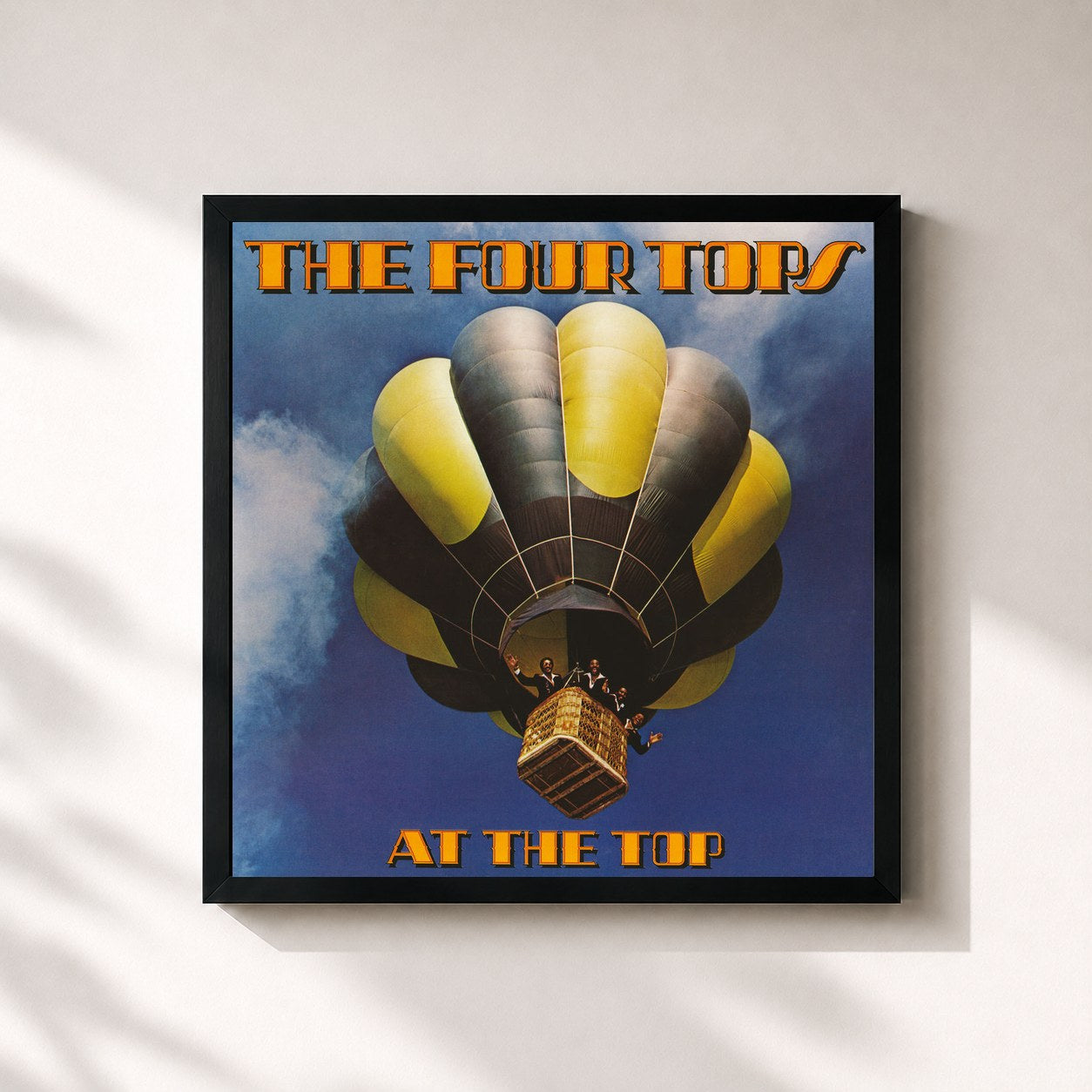 #noir Tableau carré de l'album At The Top de Four Tops, cadre noir 32x32 cm