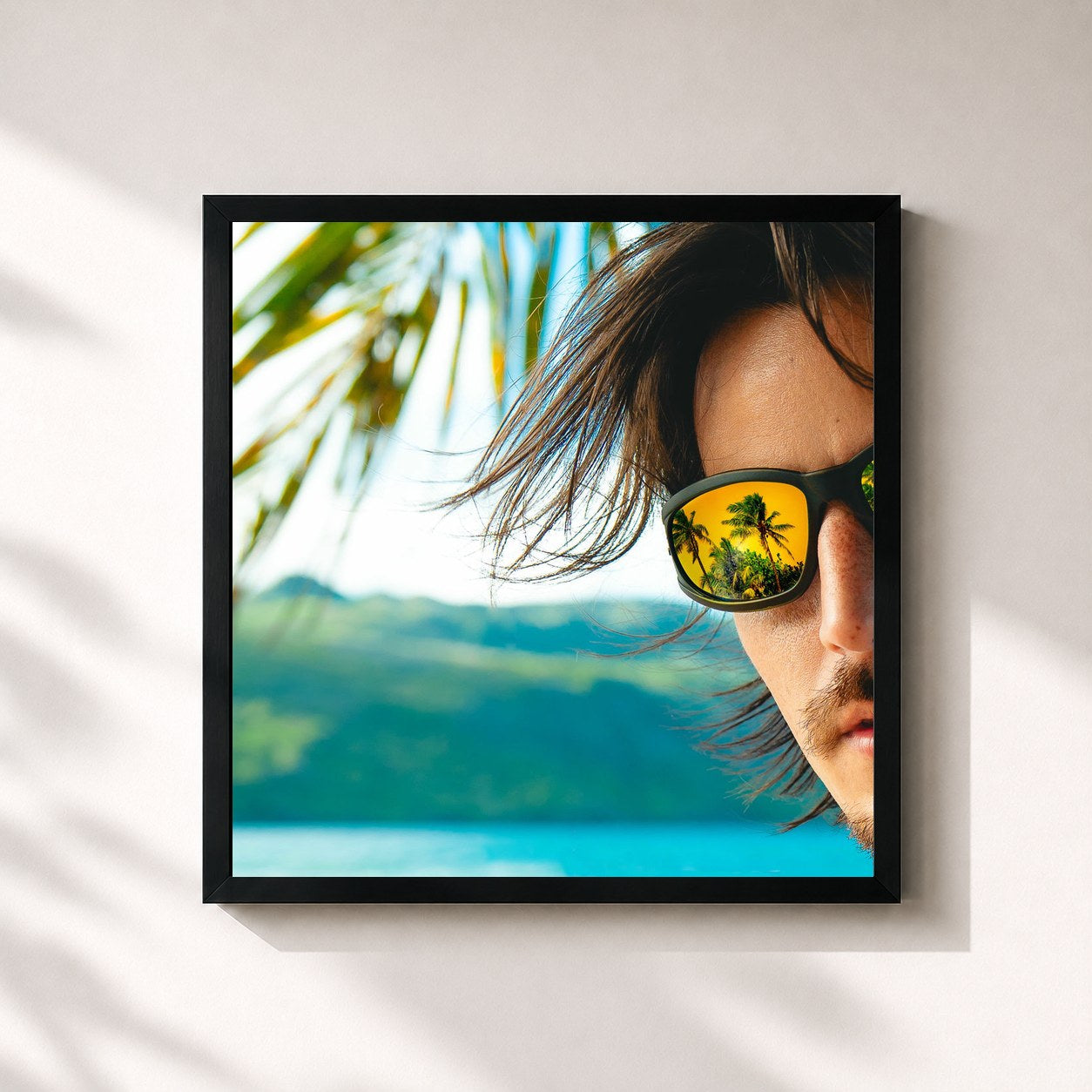 #noir Tableau carré de l'album Babylon Club de Danny Ocean, cadre noir 32x32 cm