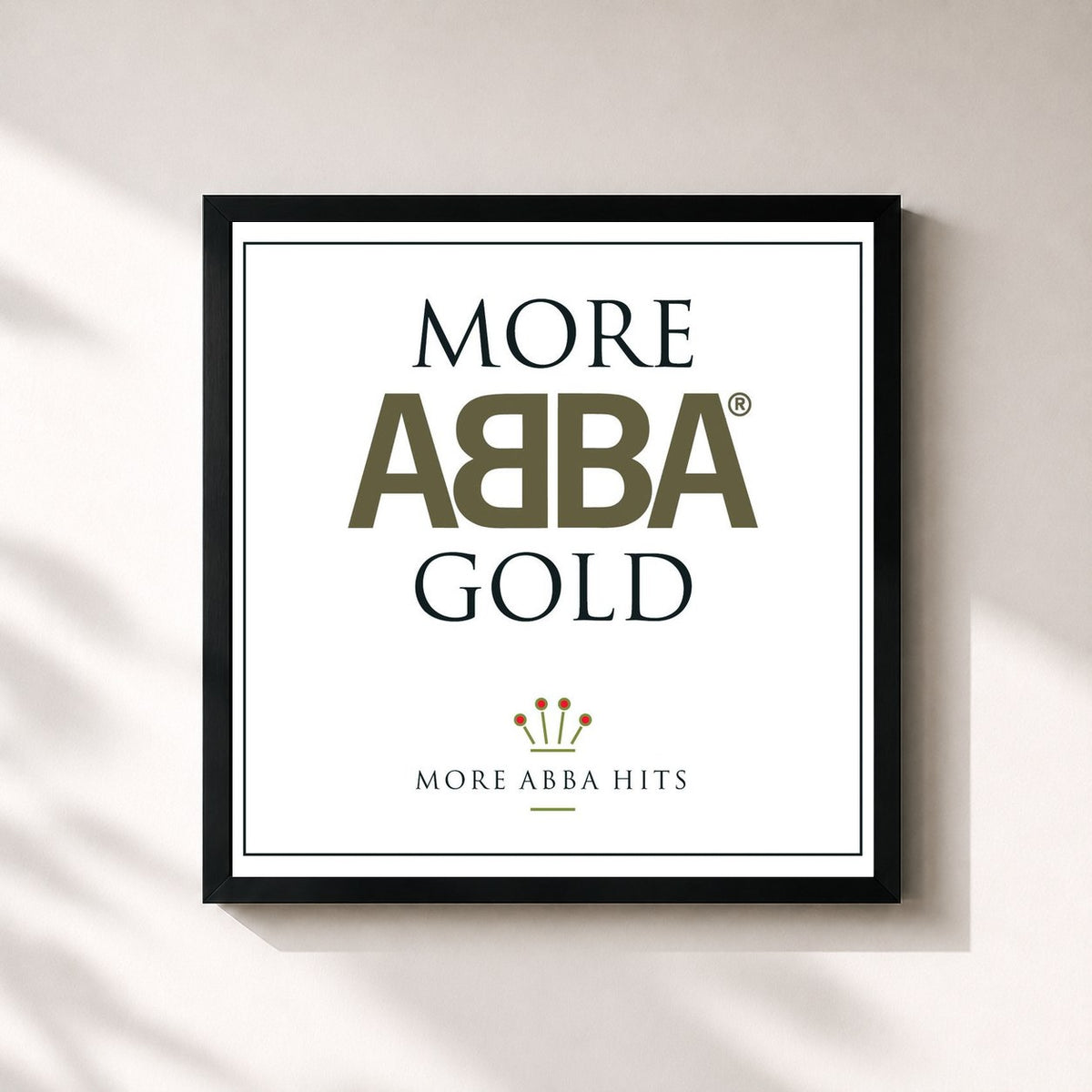 #noir Tableau carré de l'album More ABBA Gold de ABBA, cadre noir 32x32 cm