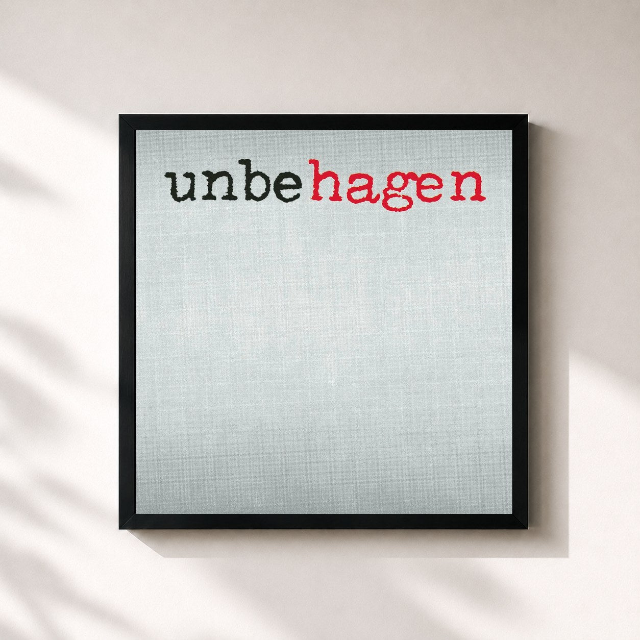 #noir Tableau carré de l'album Unbehagen de Nina Hagen, cadre noir 32x32 cm