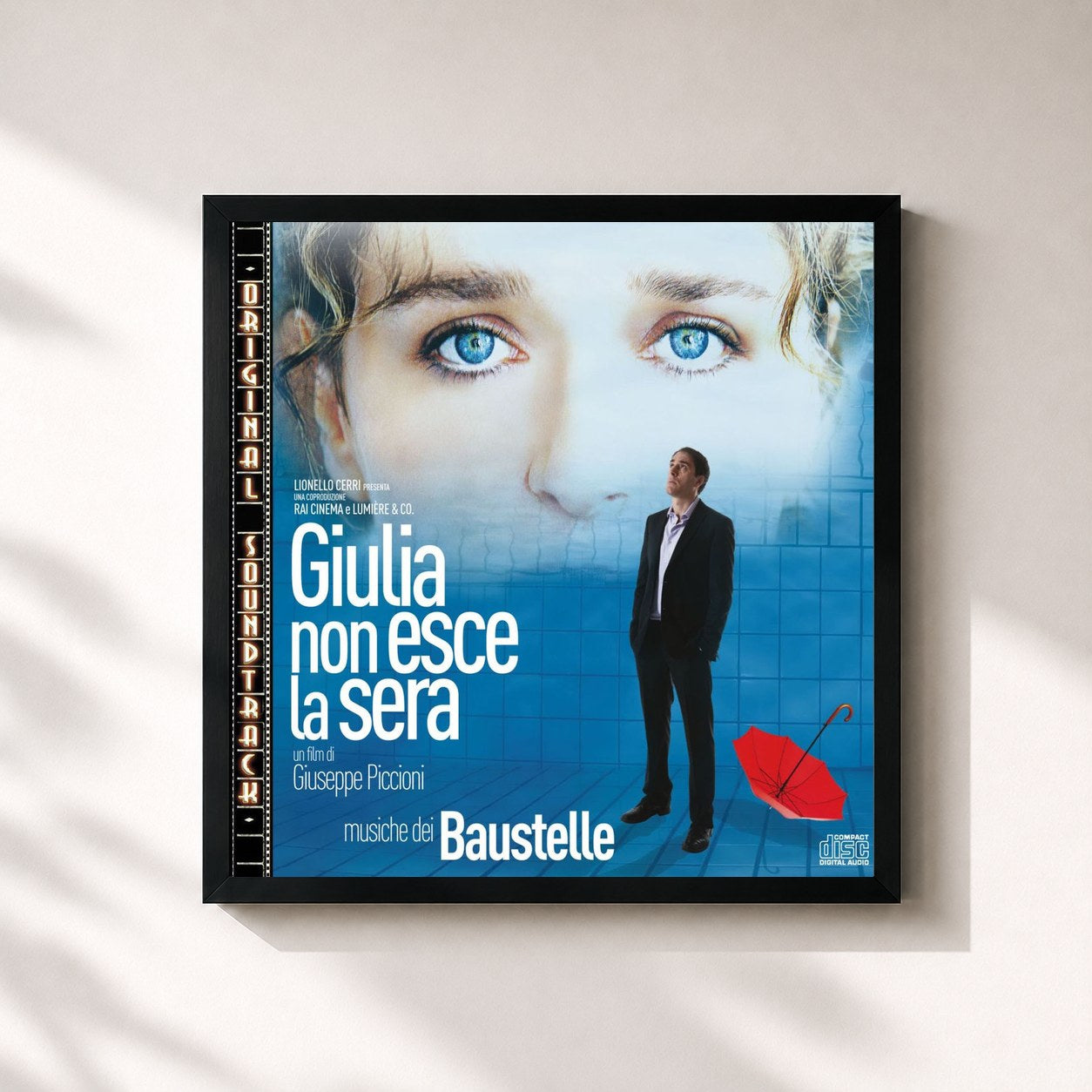 #noir Tableau carré de l'album Giulia non esce la sera (Original Soundtrack) de Baustelle, cadre noir 32x32 cm