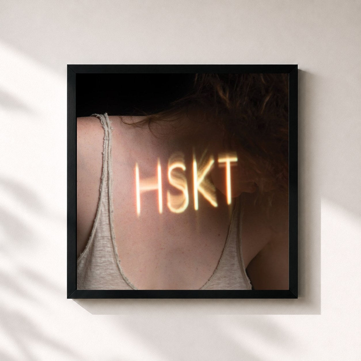 #noir Tableau carré de l'album H.S.K.T. de Sylvan Esso, cadre noir 32x32 cm