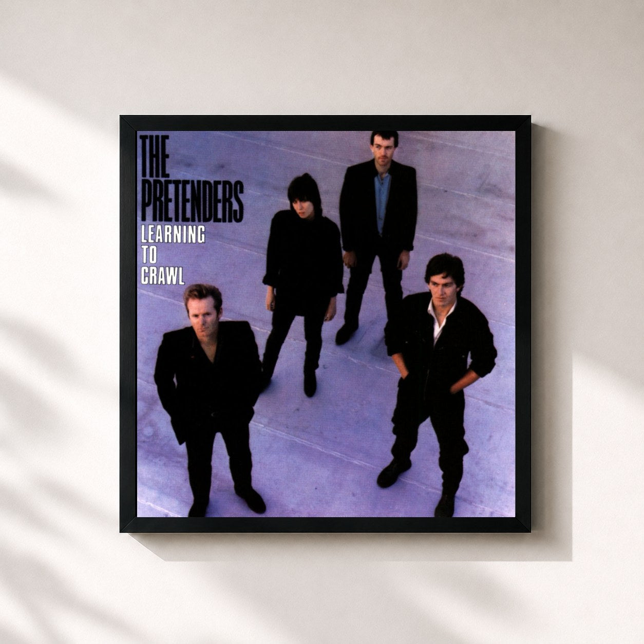#noir Tableau carré de l'album Learning to Crawl (US Release) de Pretenders, cadre noir 32x32 cm