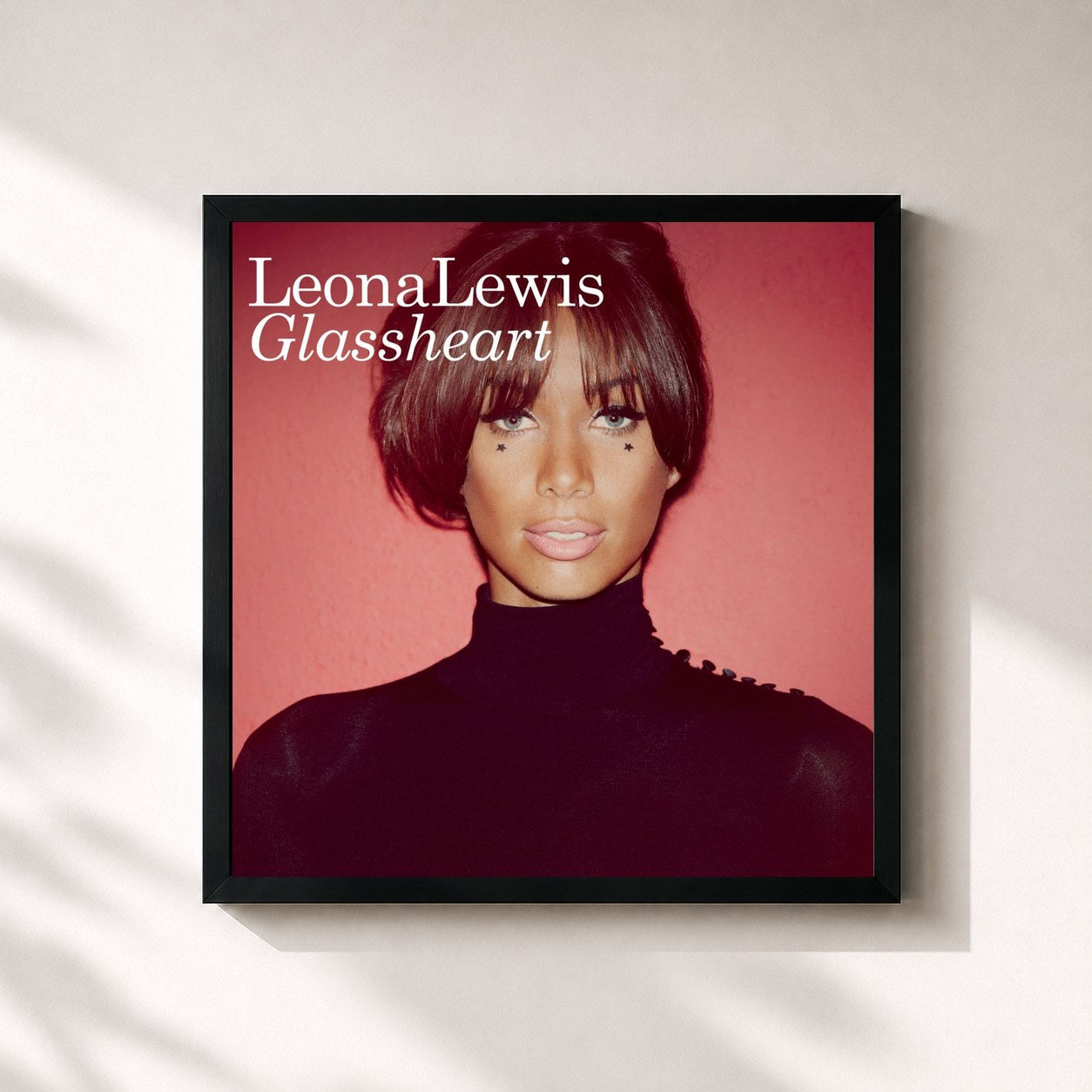 #noir Tableau carré de l'album Glassheart (Deluxe Edition) de Leona Lewis, cadre noir 32x32 cm