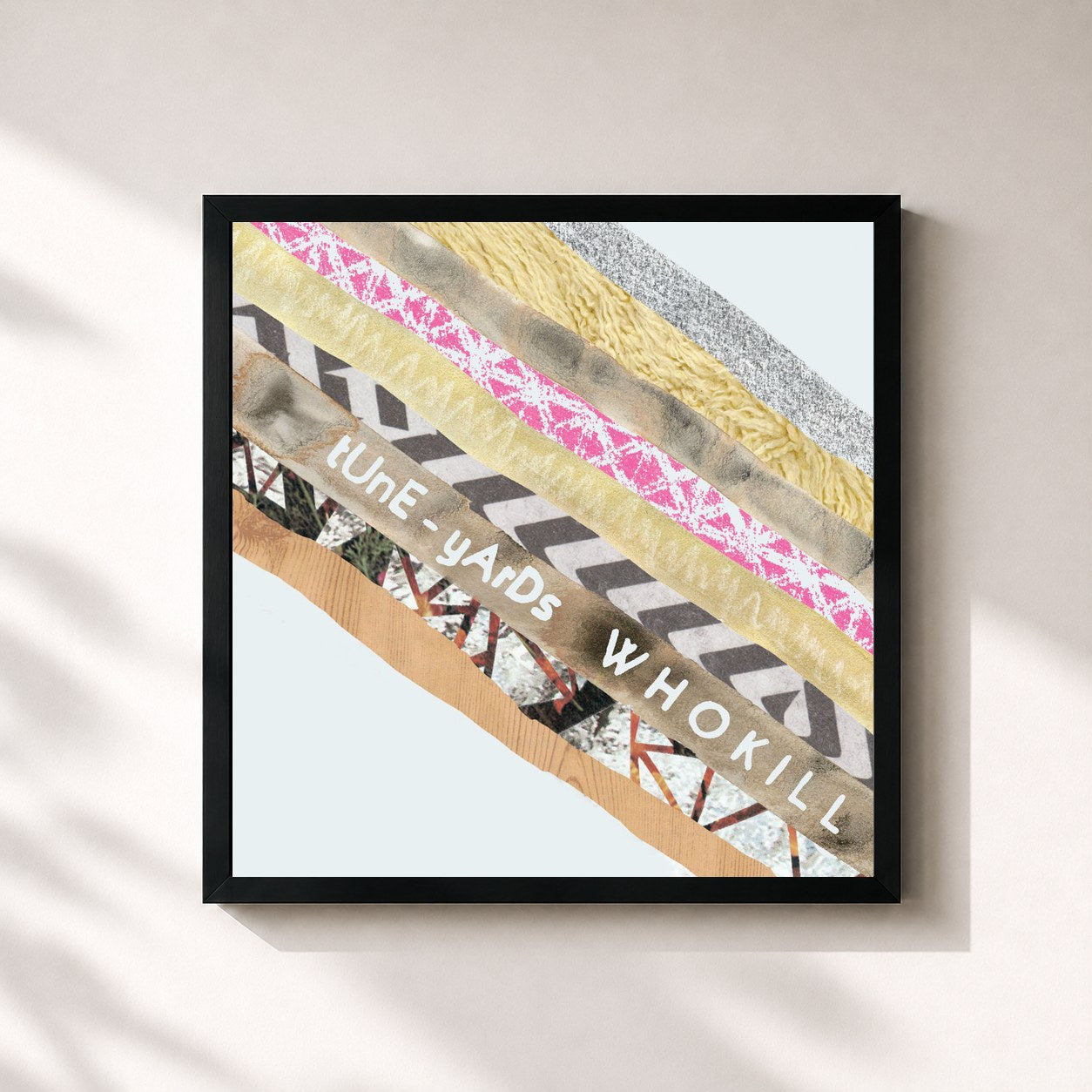 #noir Tableau carré de l'album W H O K I L L de Tune-Yards, cadre noir 32x32 cm
