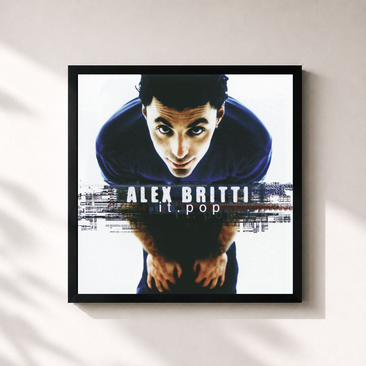 #noir Tableau carré de l'album it.pop de Alex Britti, cadre noir 32x32 cm