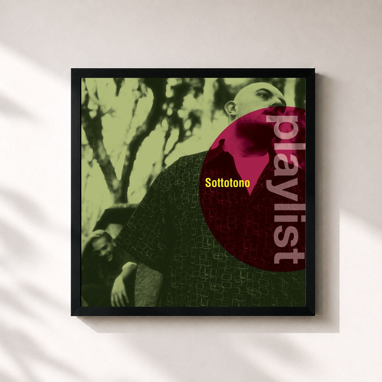 #noir Tableau carré de l'album Playlist: Sottotono de Sottotono, cadre noir 32x32 cm