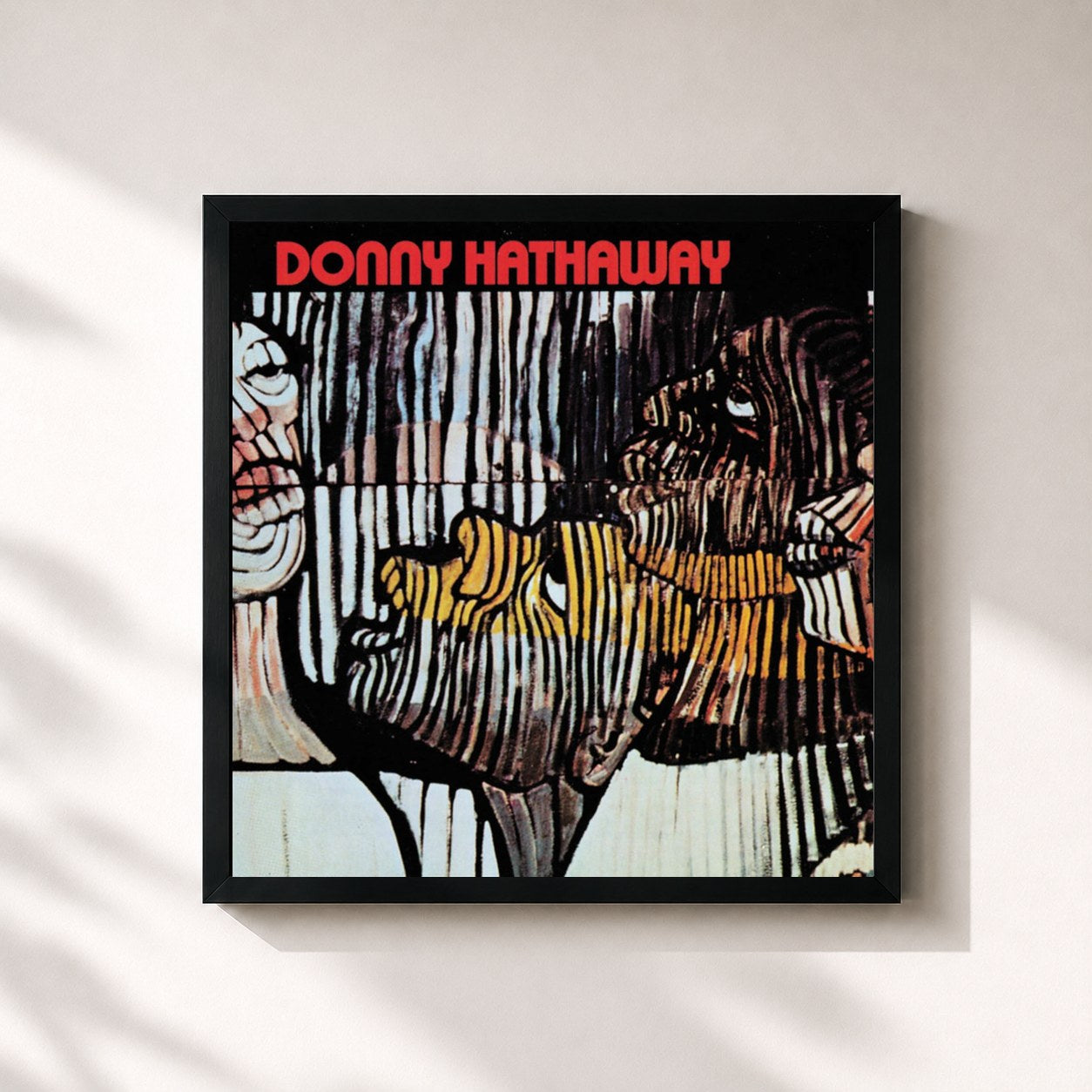 #noir Tableau carré de l'album Donny Hathaway de Donny Hathaway, cadre noir 32x32 cm