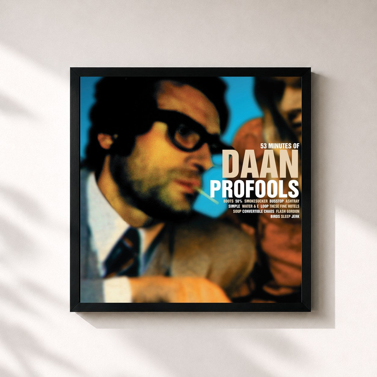 #noir Tableau carré de l'album Profools de Daan, cadre noir 32x32 cm