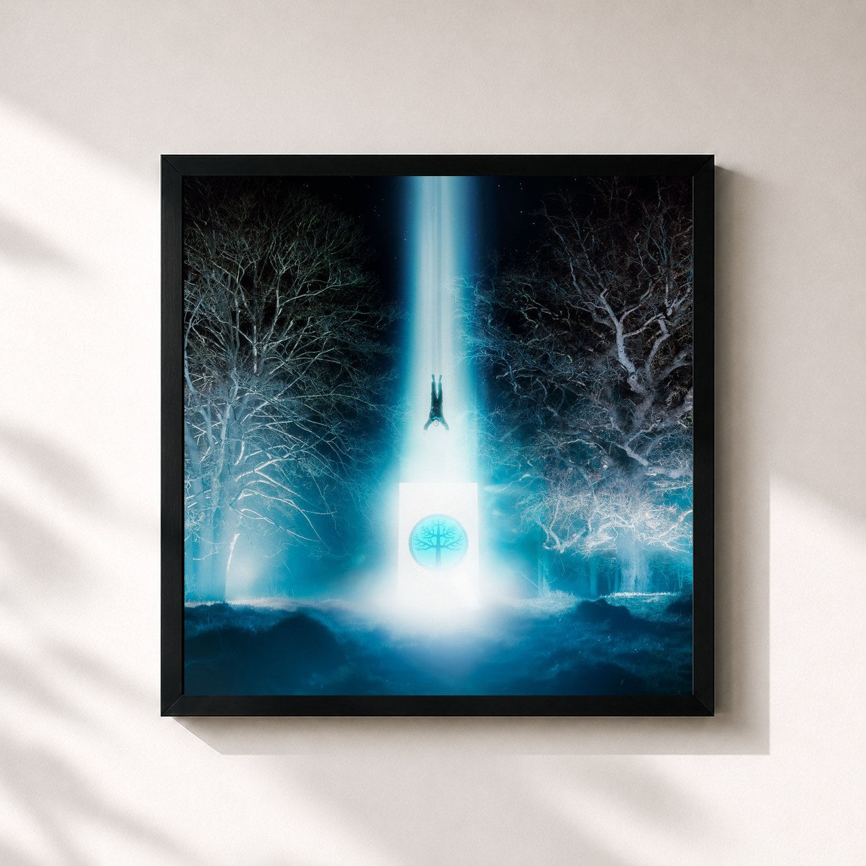 #noir Tableau carré de l'album Lose Your Self de Enter Shikari, cadre noir 32x32 cm