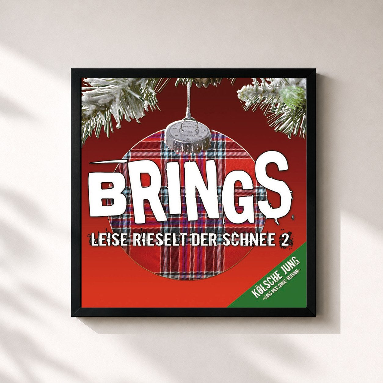 #noir Tableau carré de l'album Leise rieselt der Schnee 2 de Brings, cadre noir 32x32 cm
