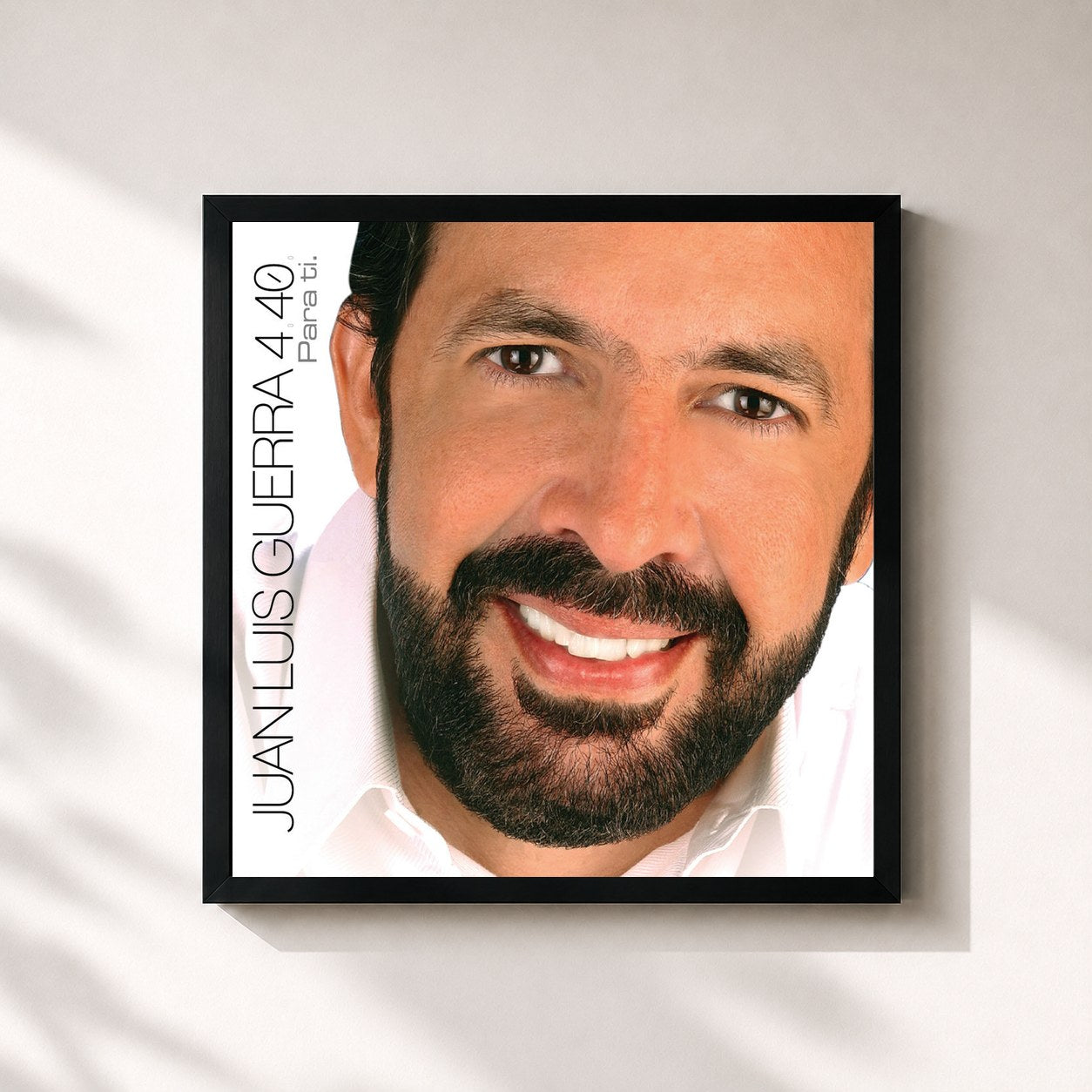 #noir Tableau carré de l'album Para Ti de Juan Luis Guerra, cadre noir 32x32 cm