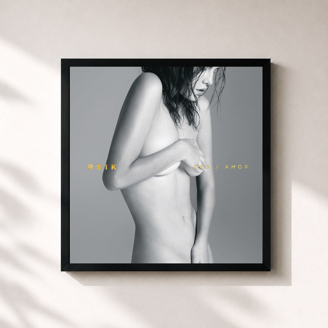 #noir Tableau carré de l'album Des/Amor de Reik, cadre noir 32x32 cm