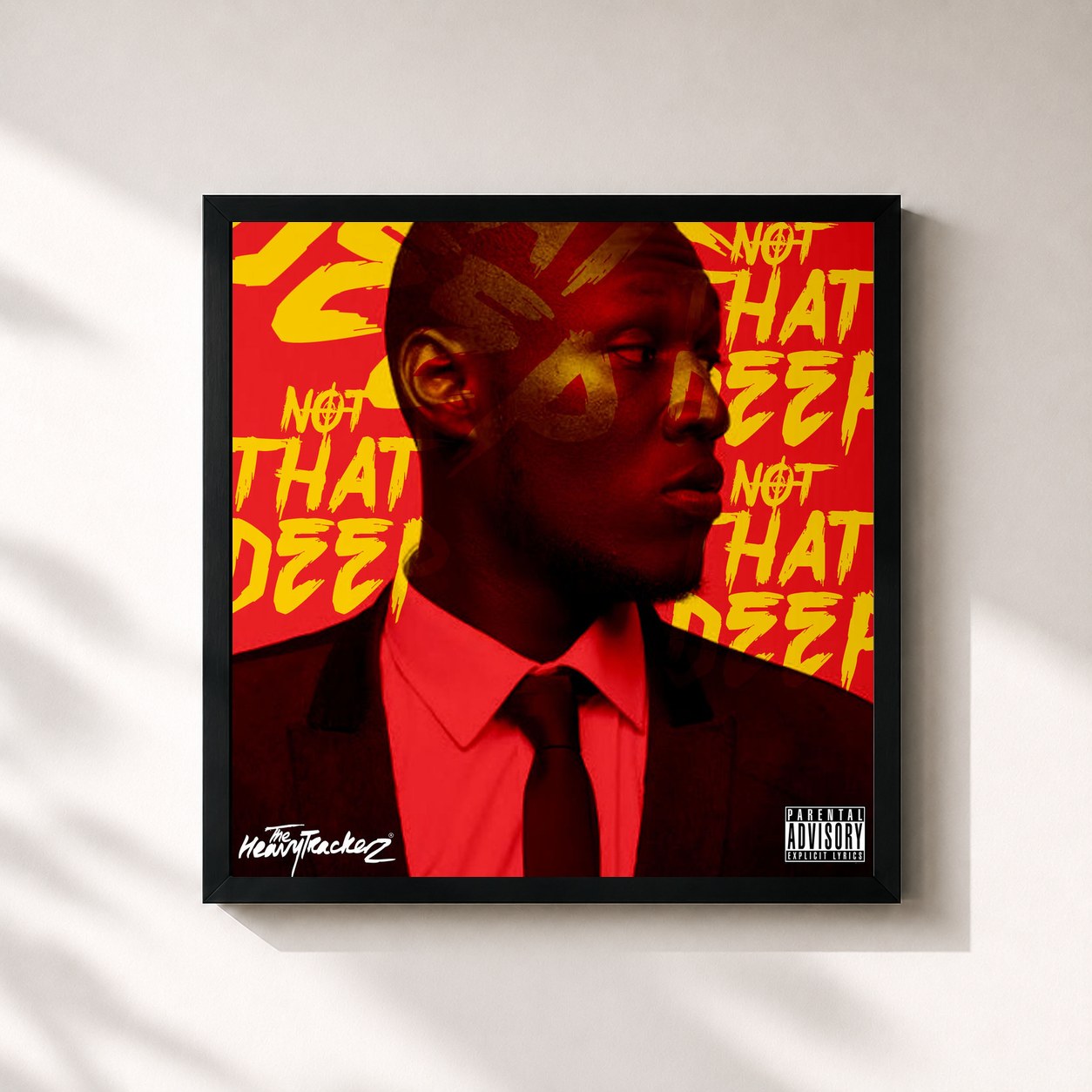 #noir Tableau carré de l'album Not That Deep - EP de Stormzy, cadre noir 32x32 cm