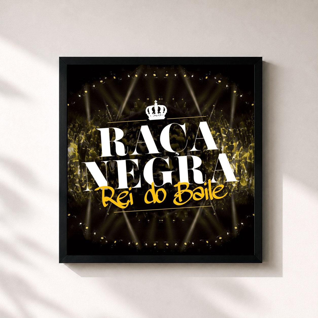 #noir Tableau carré de l'album Rei do Baile de Raça Negra, cadre noir 32x32 cm