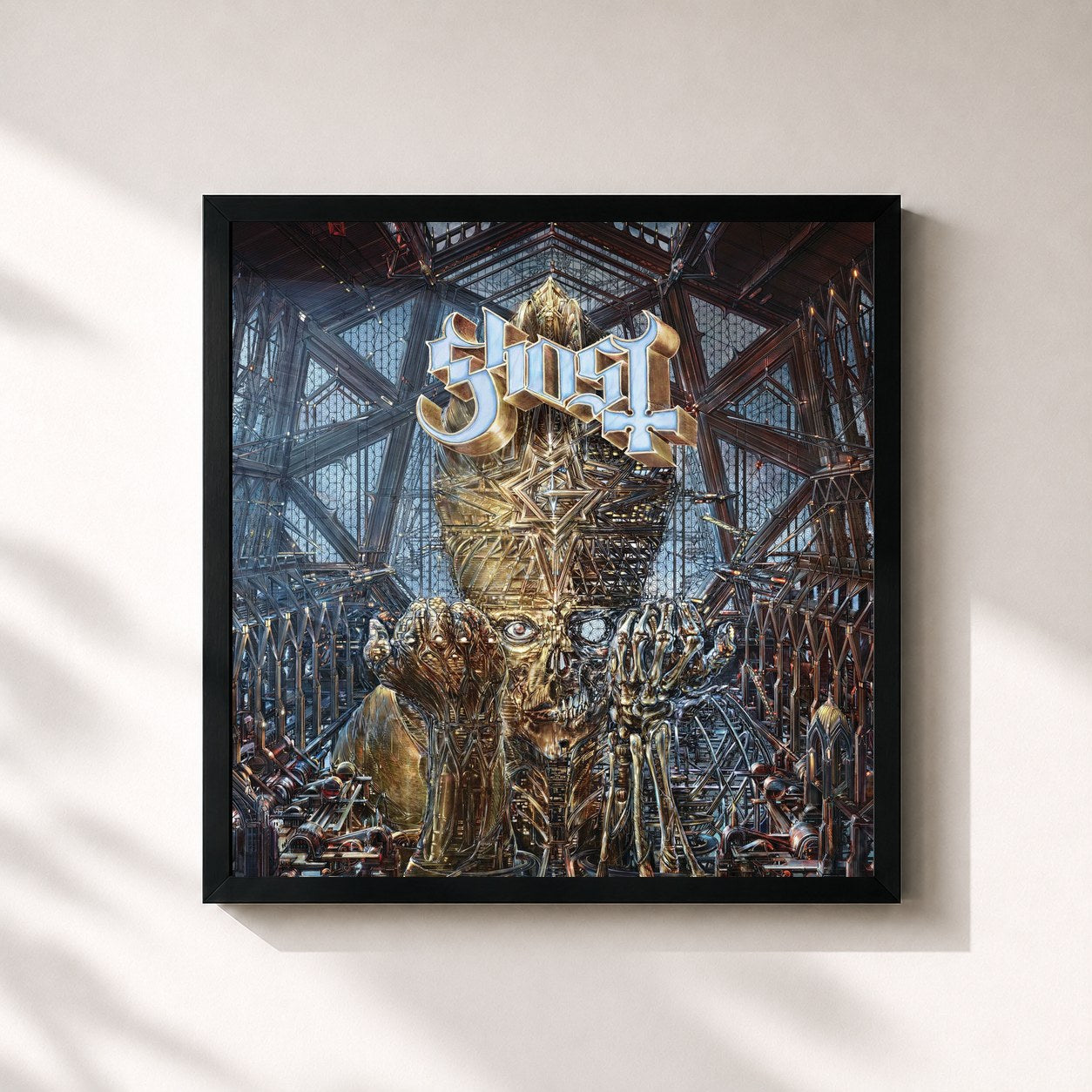 #noir Tableau carré de l'album IMPERA de Ghost, cadre noir 32x32 cm