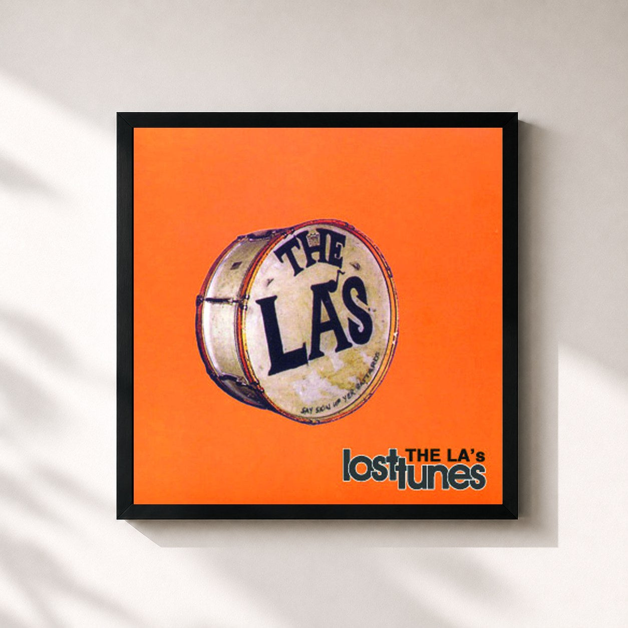 #noir Tableau carré de l'album Lost Tunes de The La's, cadre noir 32x32 cm