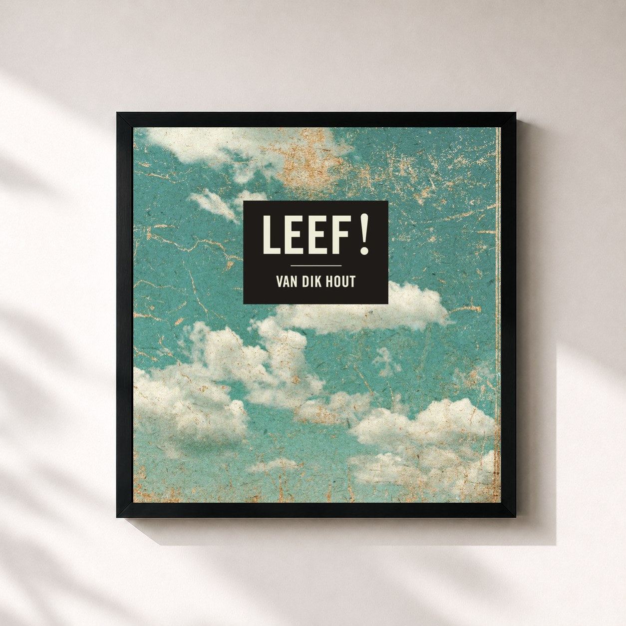 #noir Tableau carré de l'album Leef! de Van Dik Hout, cadre noir 32x32 cm