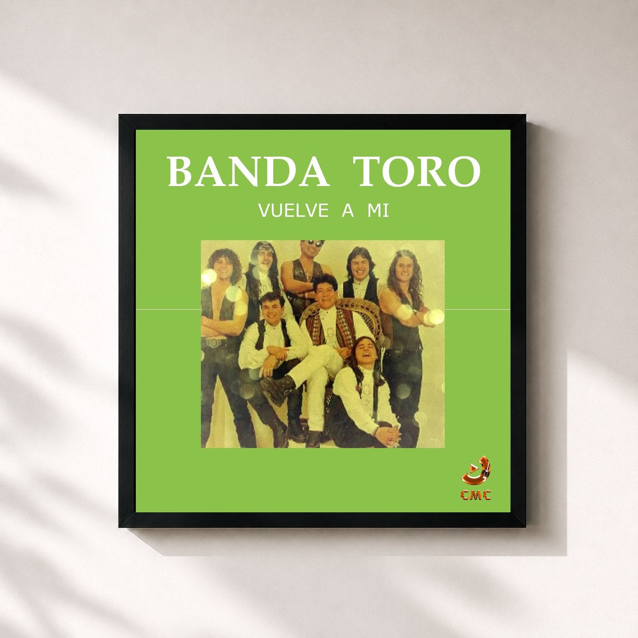 #noir Tableau carré de l'album Vuelve a Mi de Banda Toro, cadre noir 32x32 cm