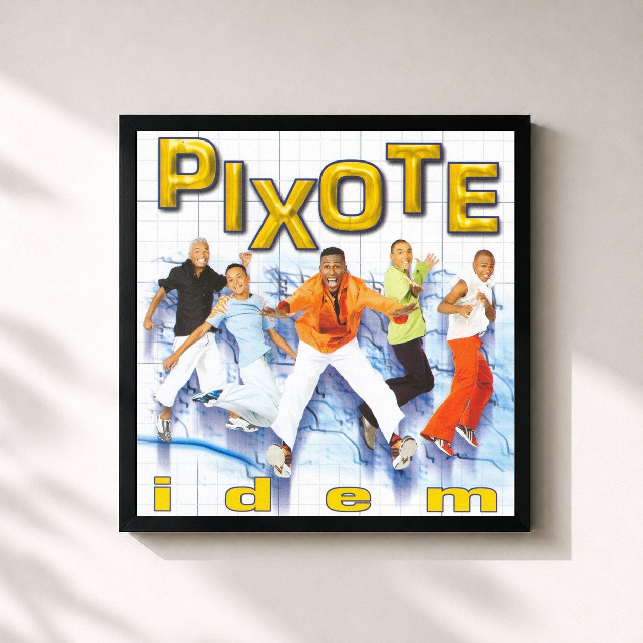 #noir Tableau carré de l'album Idem de Pixote, cadre noir 32x32 cm
