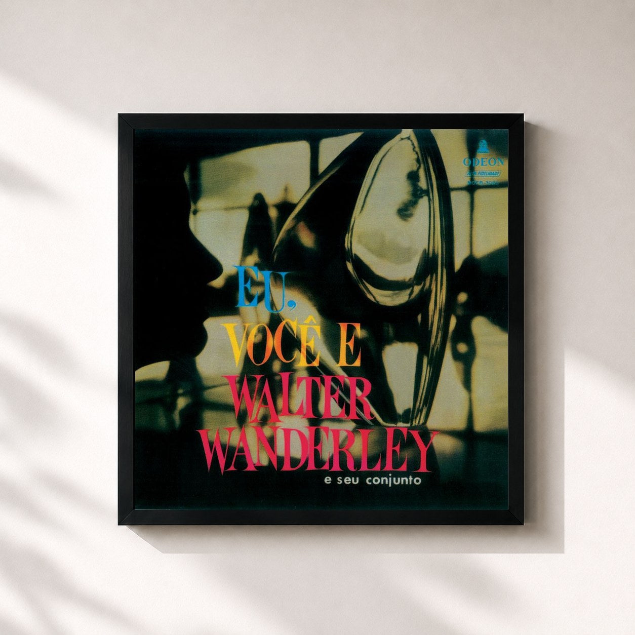 #noir Tableau carré de l'album Eu, Você E Walter Wanderley de Walter Wanderley, cadre noir 32x32 cm