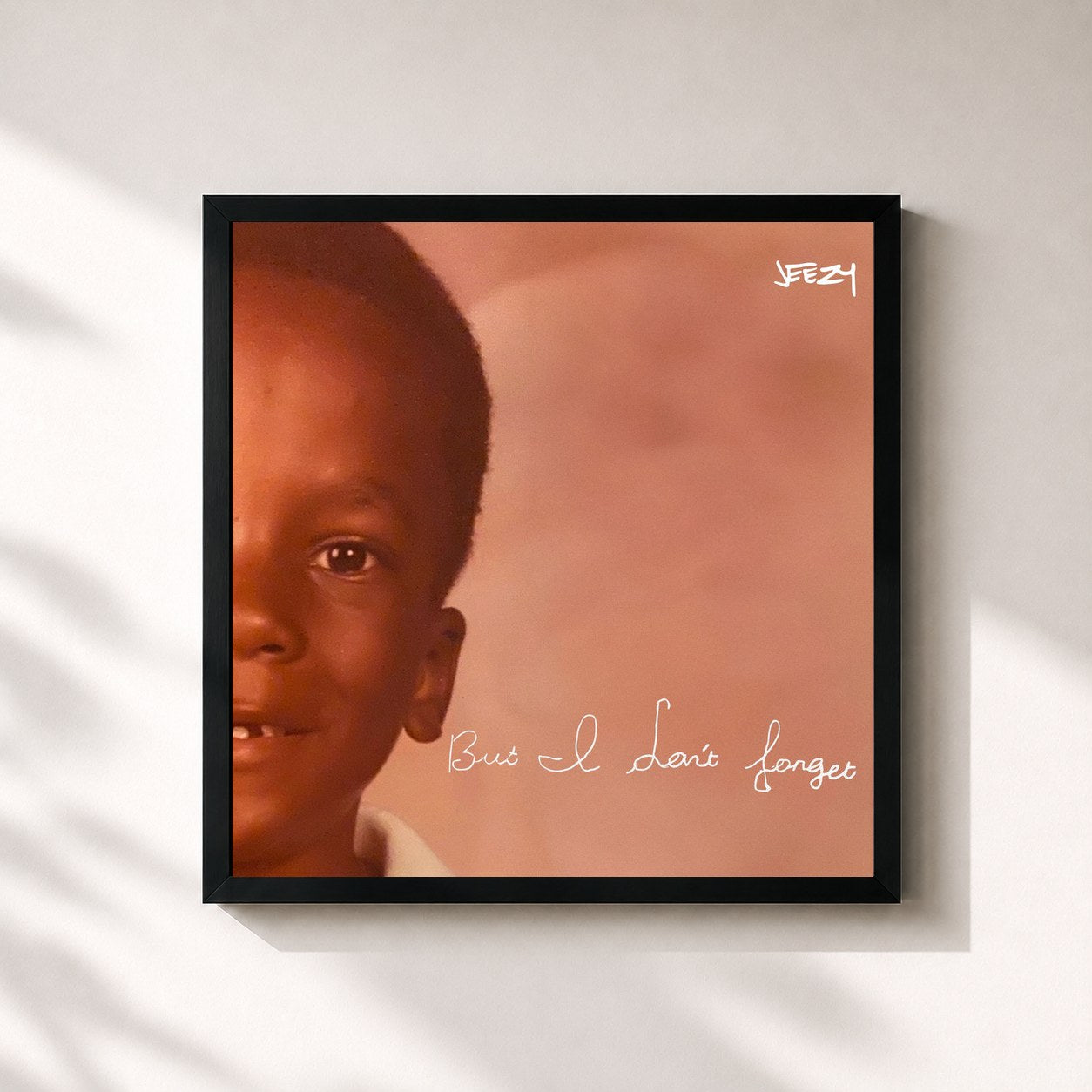 #noir Tableau carré de l'album But I Don't Forget de Jeezy, cadre noir 32x32 cm