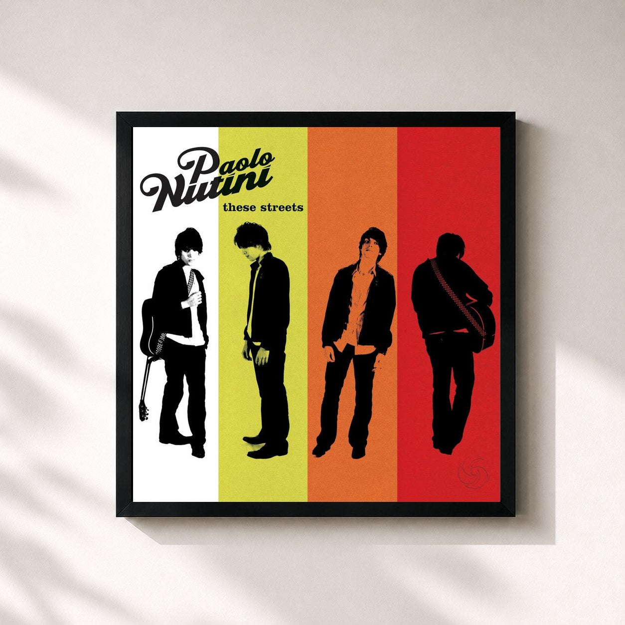 #noir Tableau carré de l'album These Streets de Paolo Nutini, cadre noir 32x32 cm