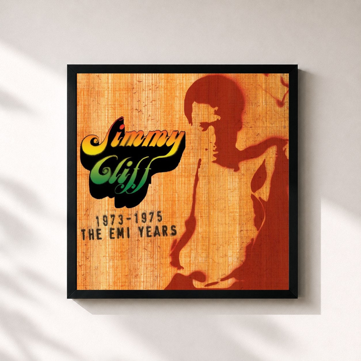 #noir Tableau carré de l'album The EMI Years 1973-'75 de Jimmy Cliff, cadre noir 32x32 cm