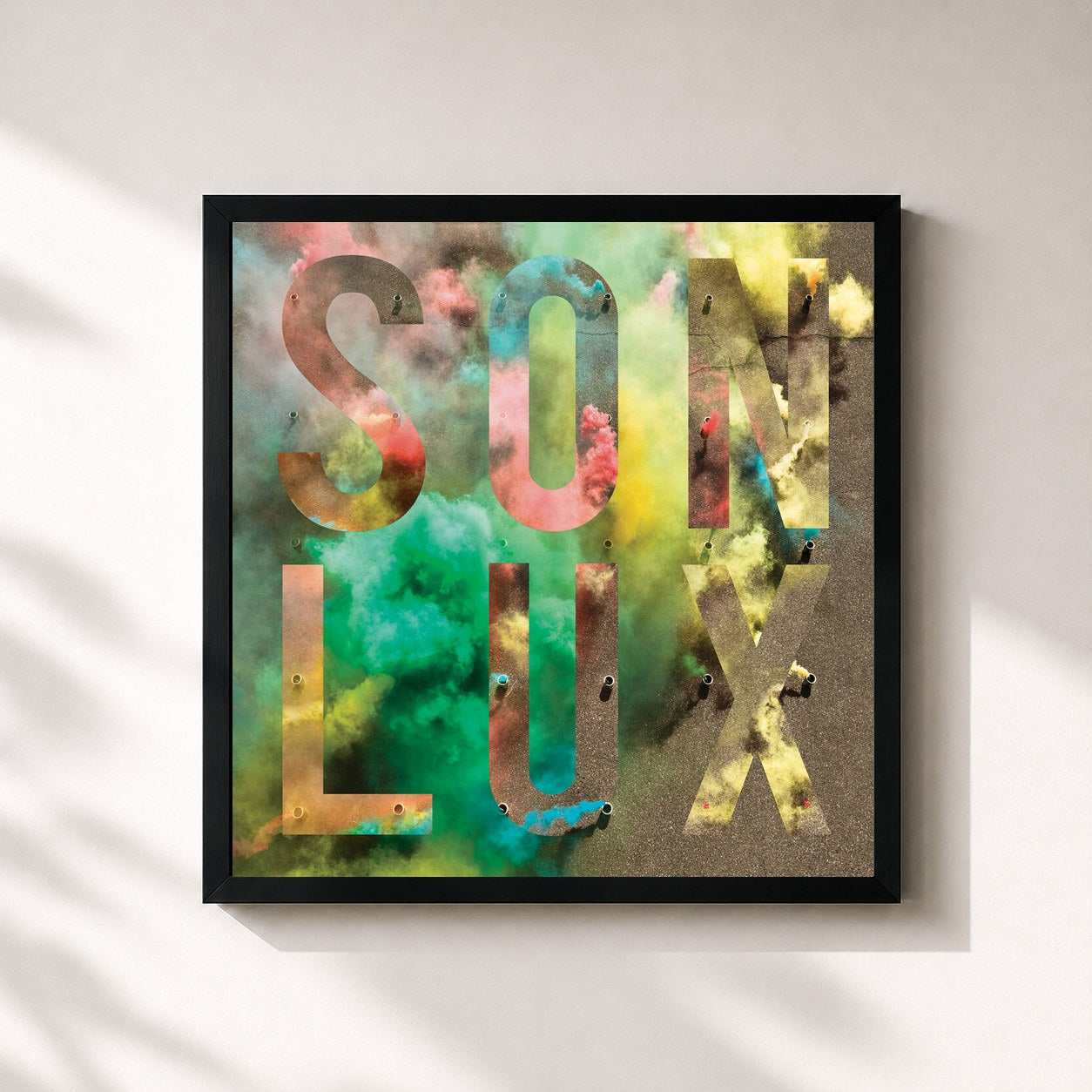 #noir Tableau carré de l'album We Are Rising de Son Lux, cadre noir 32x32 cm