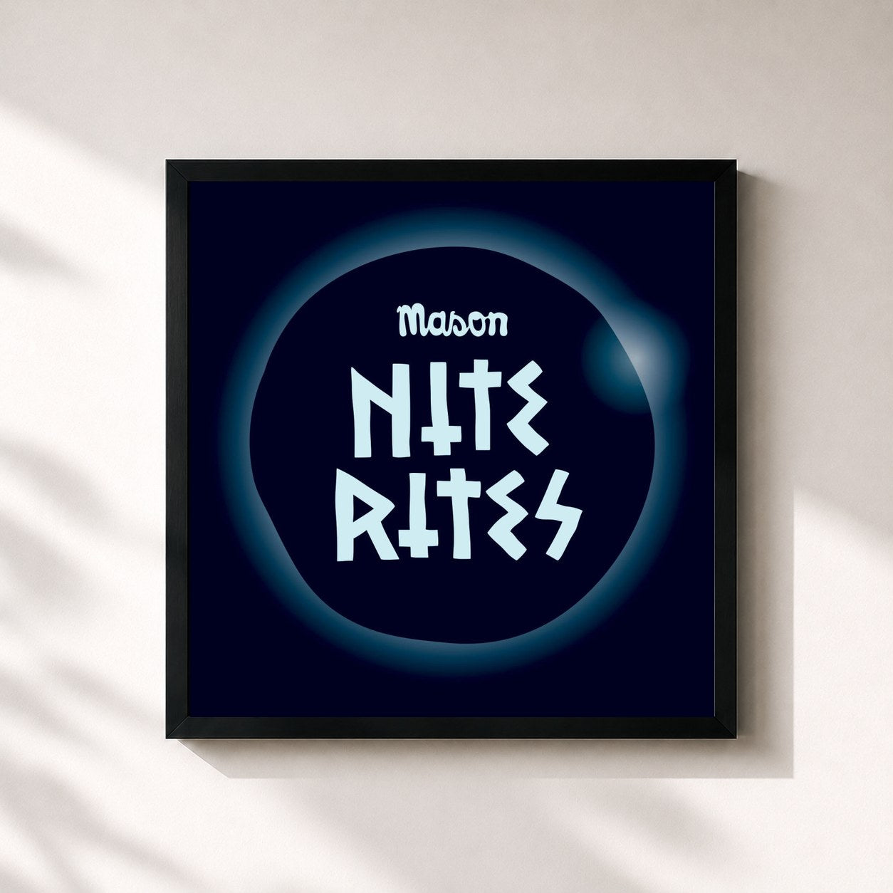 #noir Tableau carré de l'album Nite Rites de Mason, cadre noir 32x32 cm