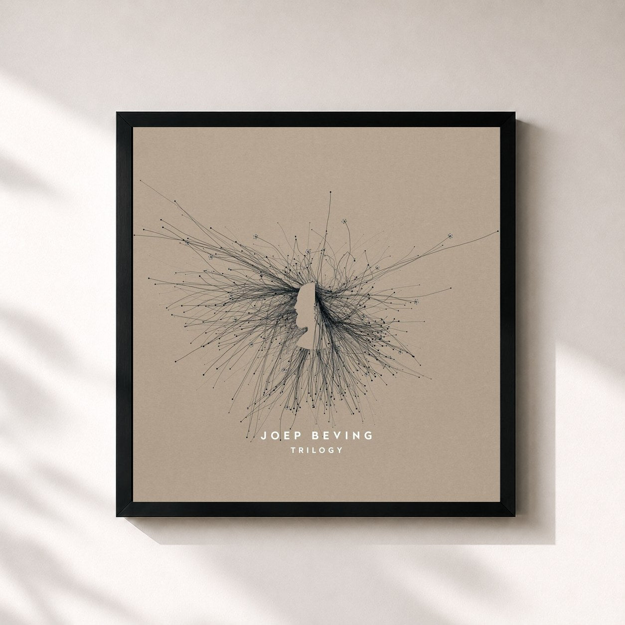 #noir Tableau carré de l'album Trilogy de Joep Beving, cadre noir 32x32 cm