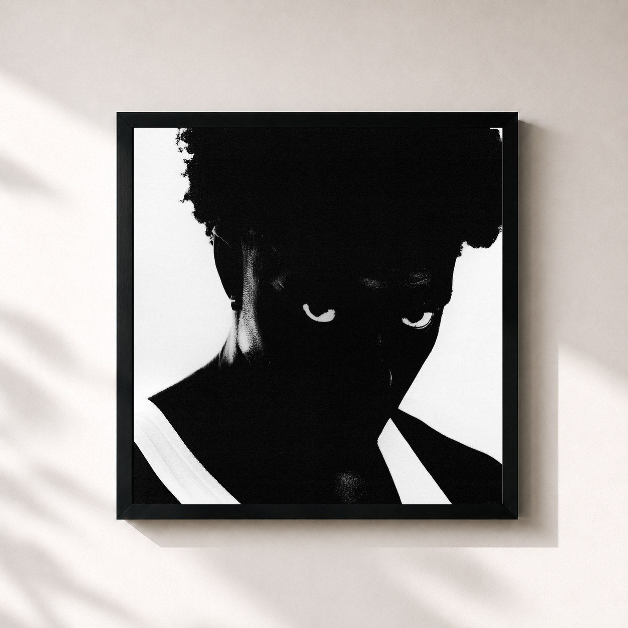 #noir Tableau carré de l'album DENNIS de Dau, cadre noir 32x32 cm