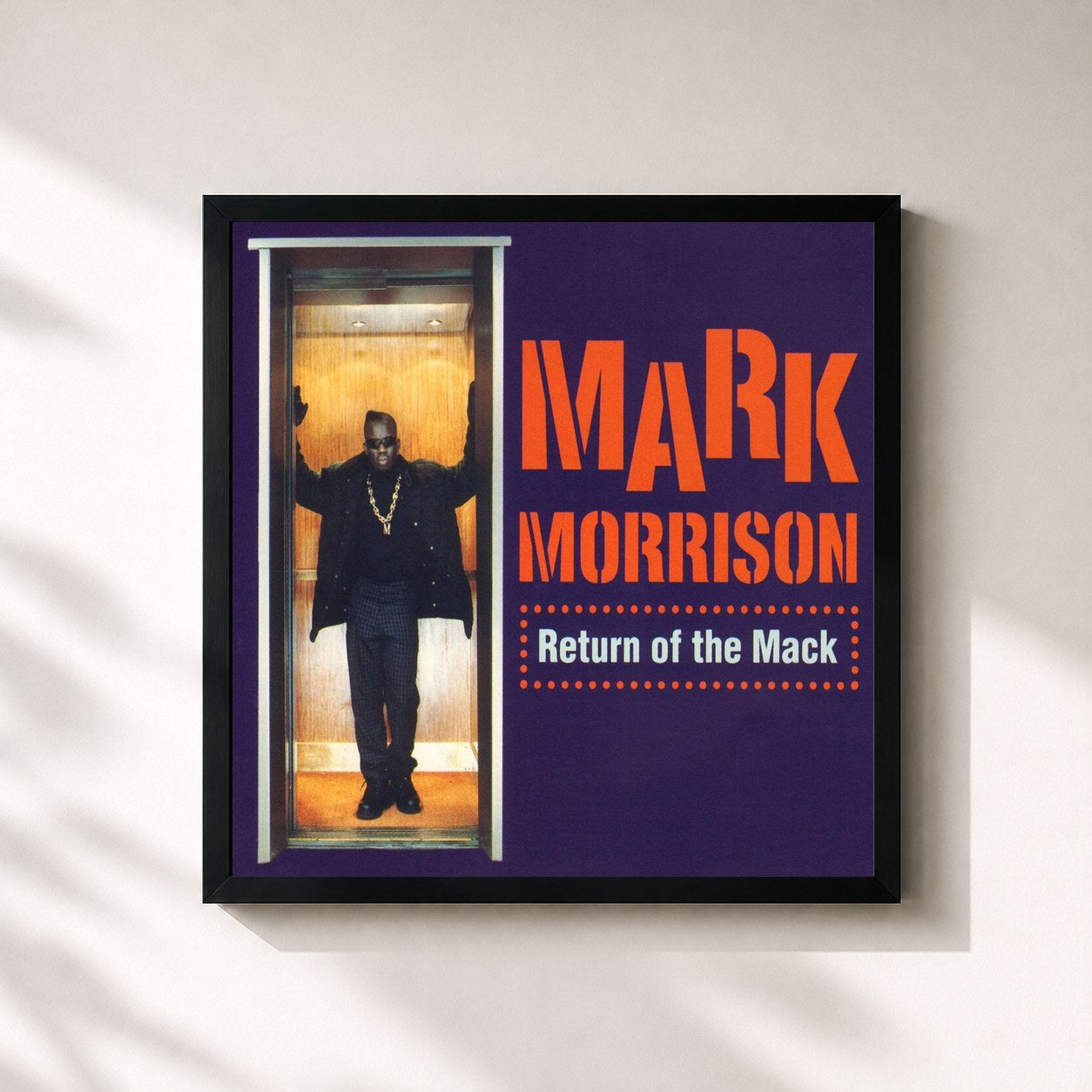 #noir Tableau carré de l'album Return of the Mack / Trippin' (/Trippin') de Mark Morrison, cadre noir 32x32 cm