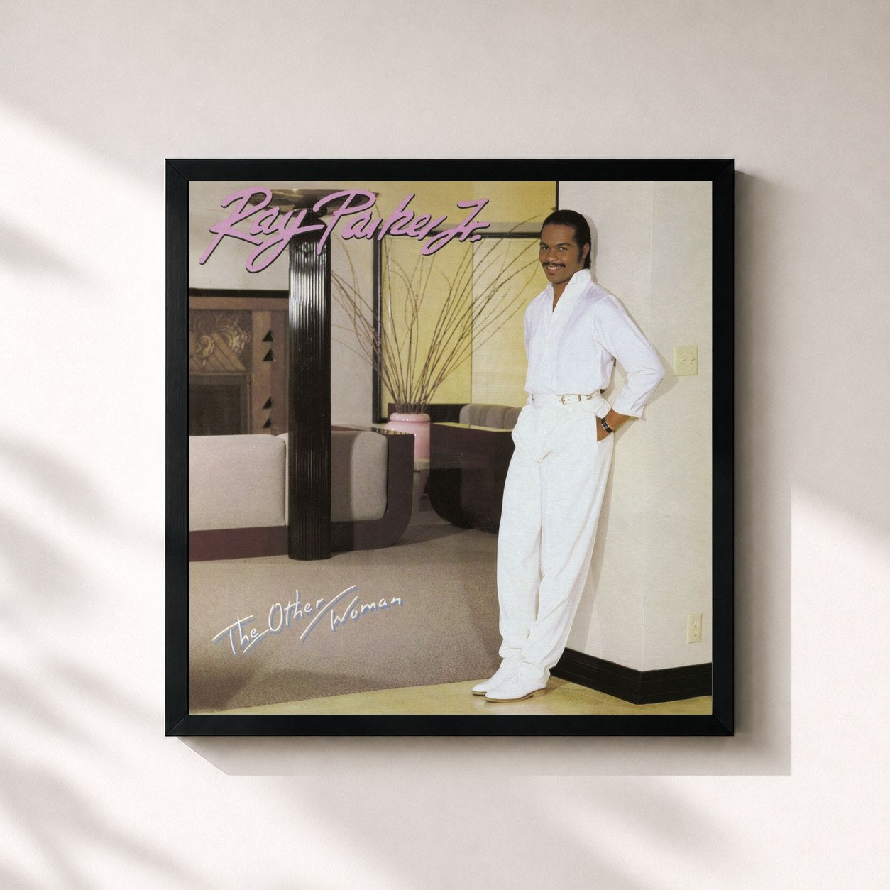 #noir Tableau carré de l'album The Other Woman (Expanded Edition) de Ray Parker Jr., cadre noir 32x32 cm