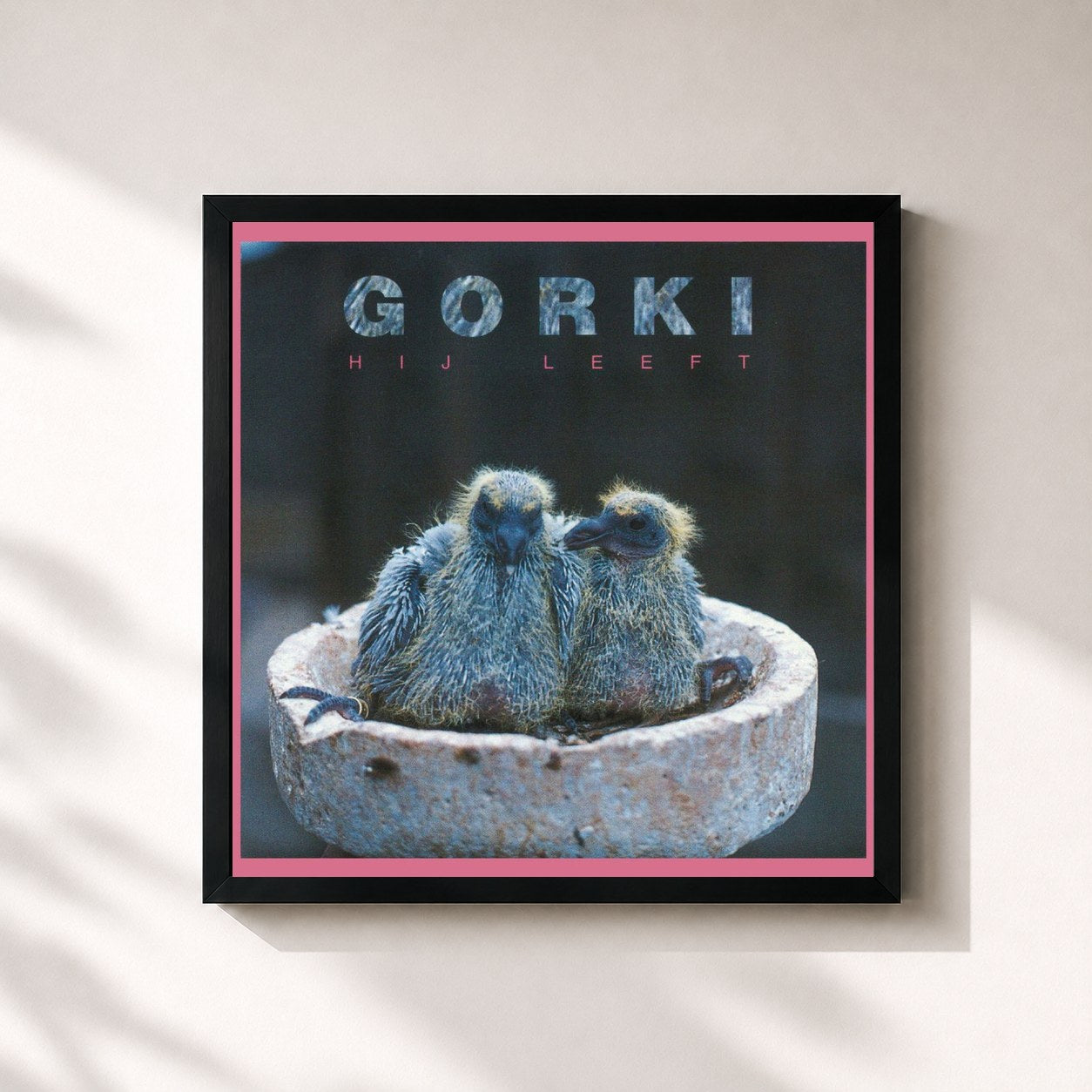 #noir Tableau carré de l'album Hij Leeft de Gorki, cadre noir 32x32 cm