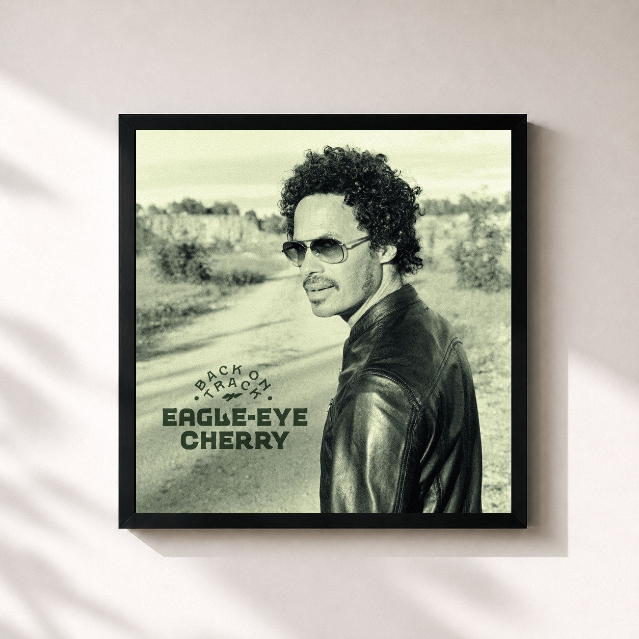 #noir Tableau carré de l'album Back on Track de Eagle-Eye Cherry, cadre noir 32x32 cm