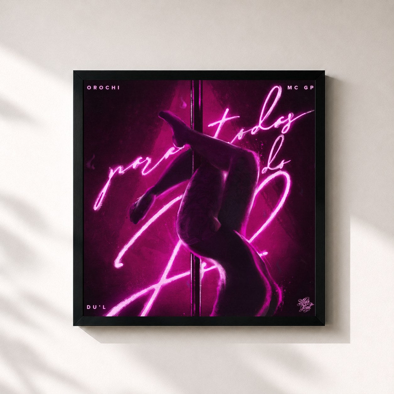 #noir Tableau carré de l'album Para Todas do Job de Orochi, cadre noir 32x32 cm