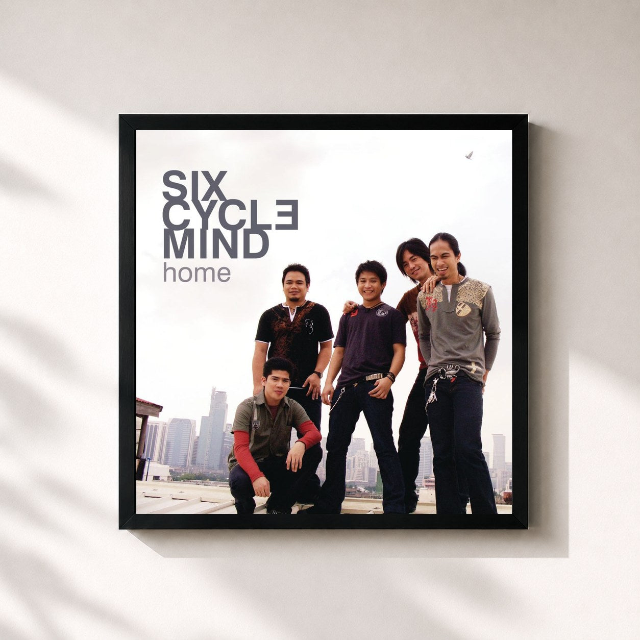 #noir Tableau carré de l'album Home de 6CycleMind, cadre noir 32x32 cm