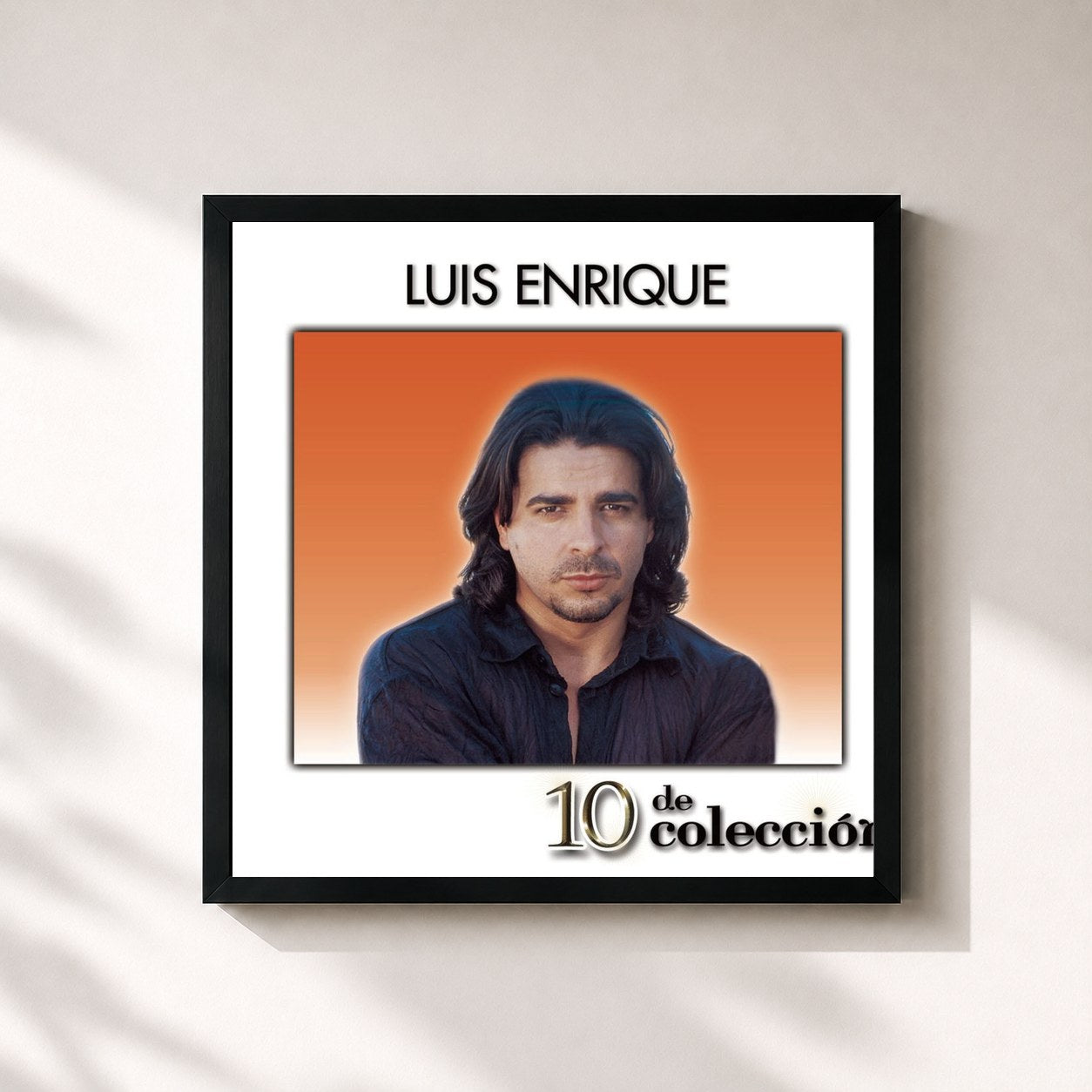 #noir Tableau carré de l'album 10 De Colección de Luis Enrique, cadre noir 32x32 cm