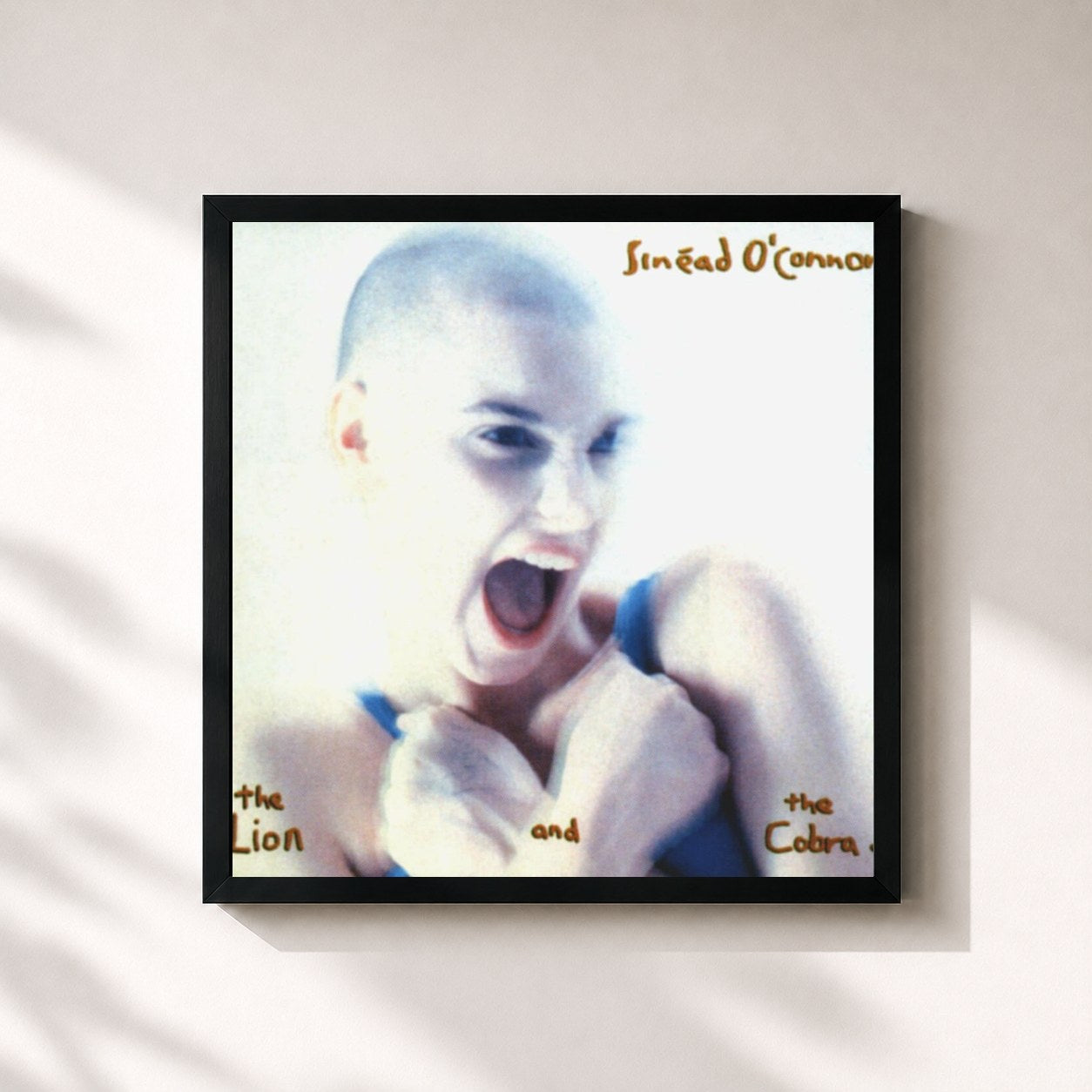 #noir Tableau carré de l'album Lion and the Cobra de Sinéad O'Connor, cadre noir 32x32 cm