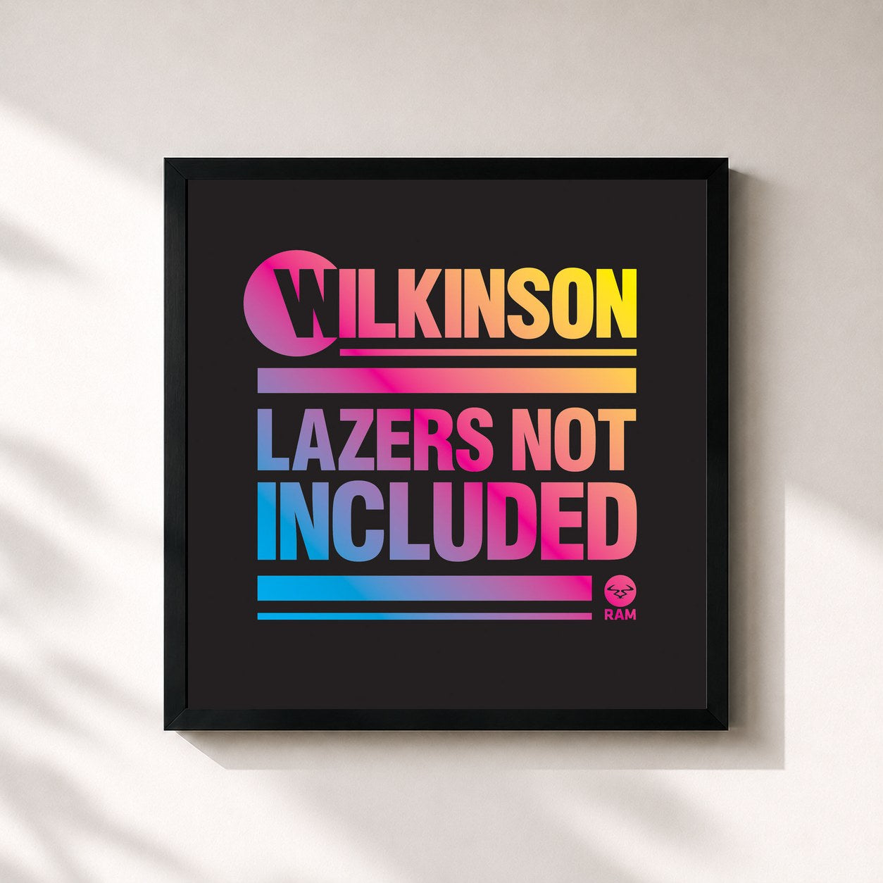 #noir Tableau carré de l'album Lazers Not Included (Extended Edition) de Wilkinson, cadre noir 32x32 cm