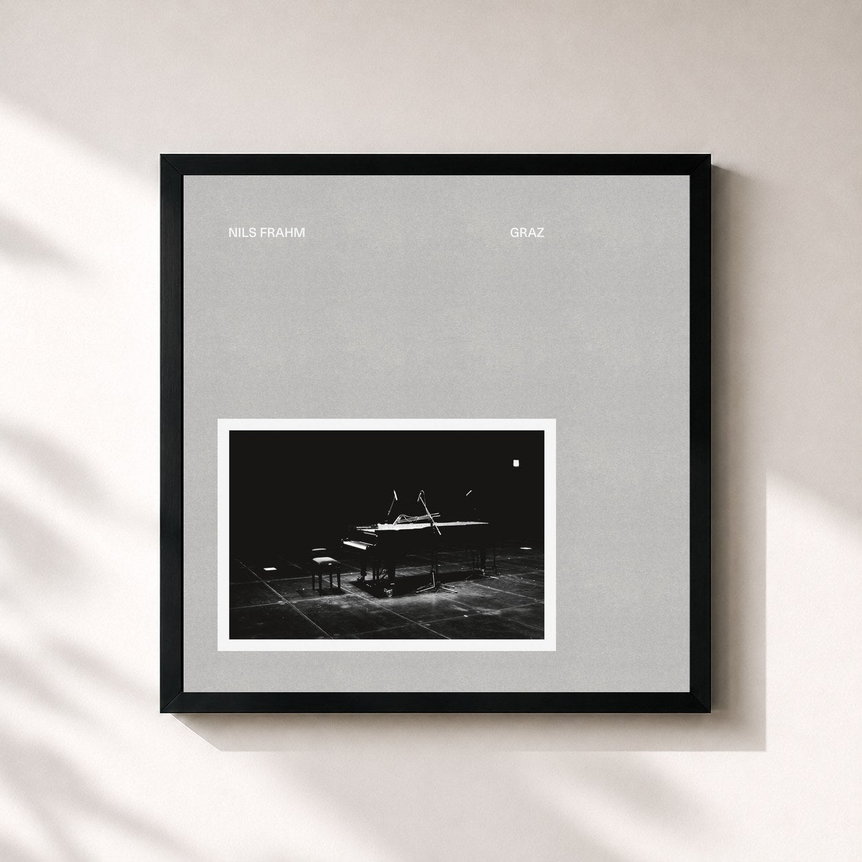 #noir Tableau carré de l'album Graz de Nils Frahm, cadre noir 32x32 cm