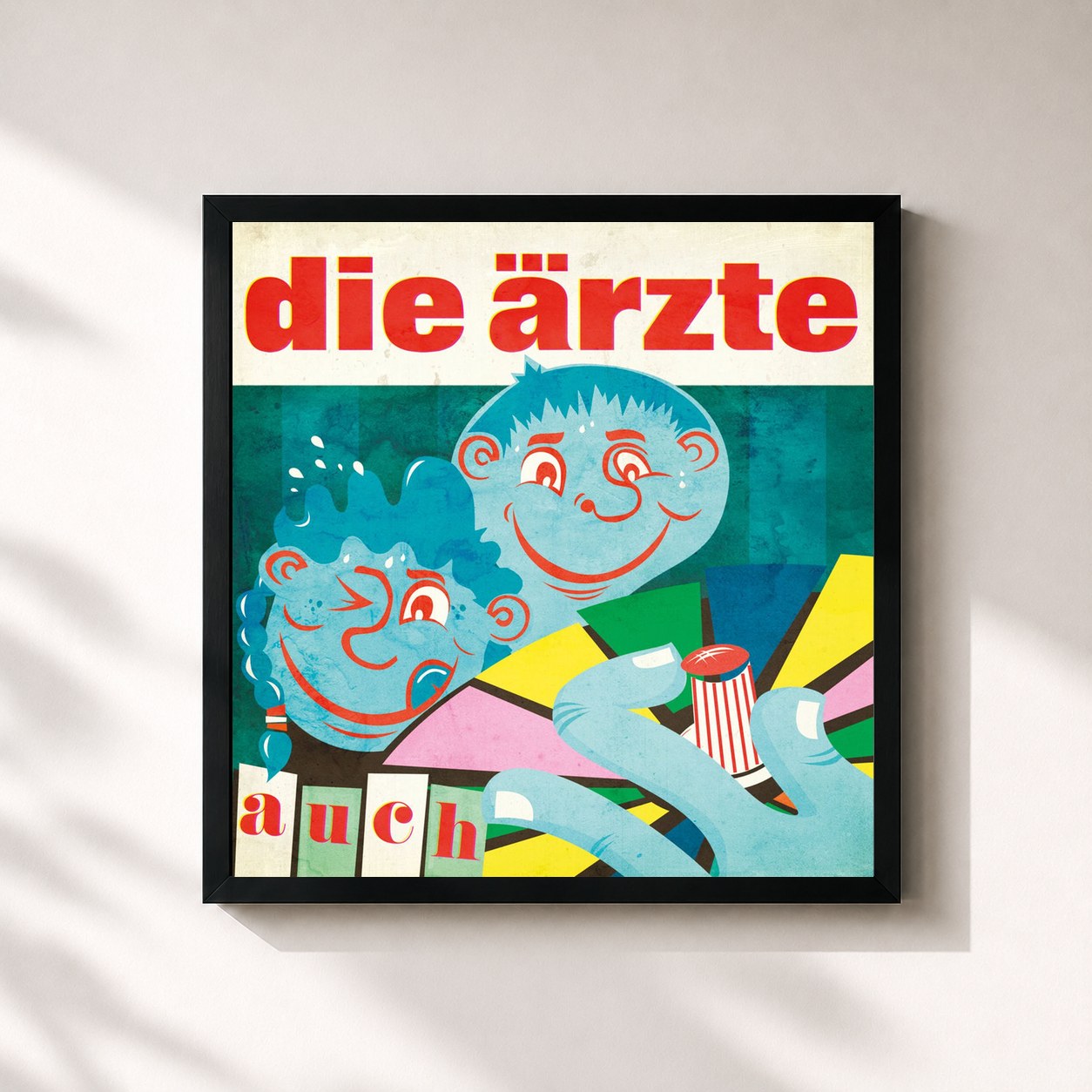 #noir Tableau carré de l'album auch de Die Ärzte, cadre noir 32x32 cm